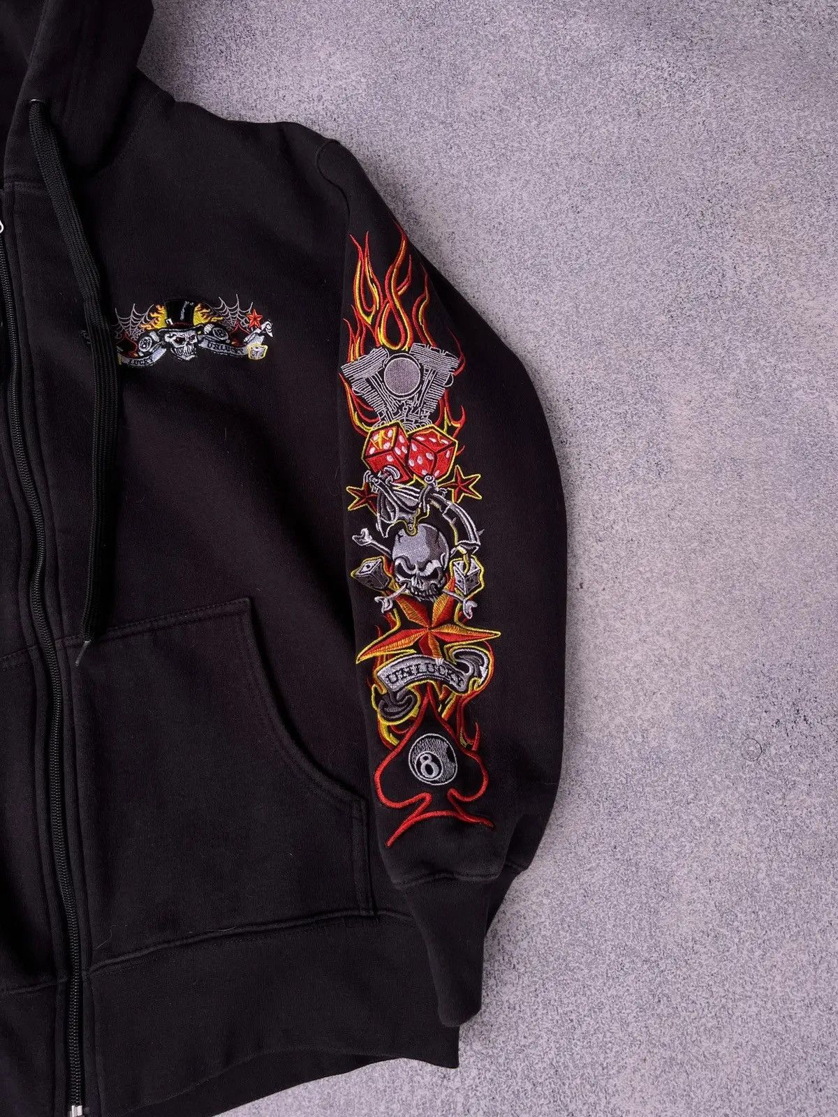 Japanese Brand × Vintage Vintage Lucky Unlucky Ed Hardy Style Women’s zip hoodie Size M / US 6-8 / IT 42-44 - 6 Thumbnail