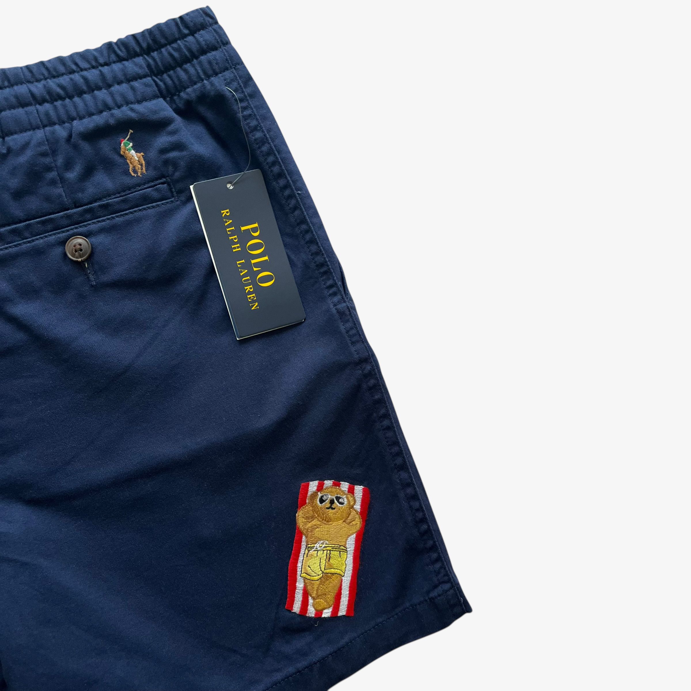 Ralph Lauren Polo Ralph Lauren Bear Navy Chino Shorts BNWT Size US 29 - 4 Thumbnail