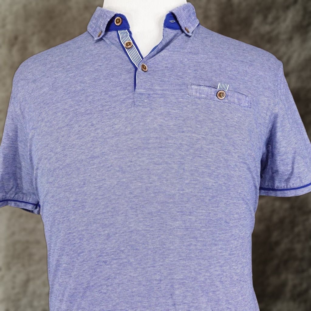 Ted Baker Ted Baker Polo Shirt Mens 2XL Blue Heather Contrast Collar Chest Pocket London Polo Shirt Mens 2XL Blue Heather Contrast Collar Chest Pocket London Size US XXL / EU 58 / 5 - 1 Thumbnail