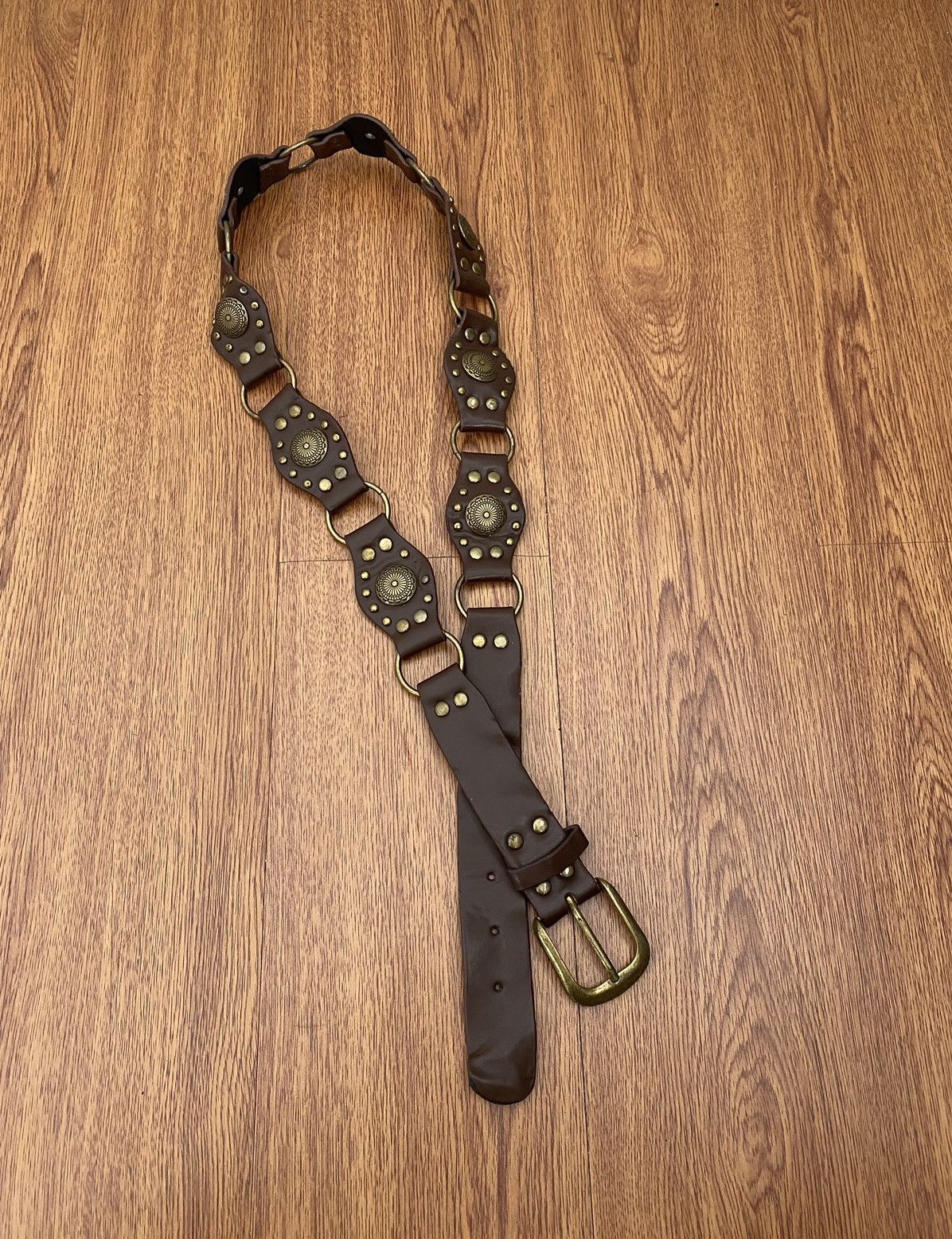 小物 00s kmrii leather belt japanese label KMRii Early 00s “Wildside” Exotic Brown Calfskin Suede