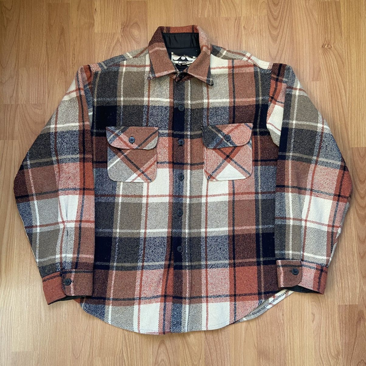 Vintage Men’s Heavy Plaid Wool Coat Size XL