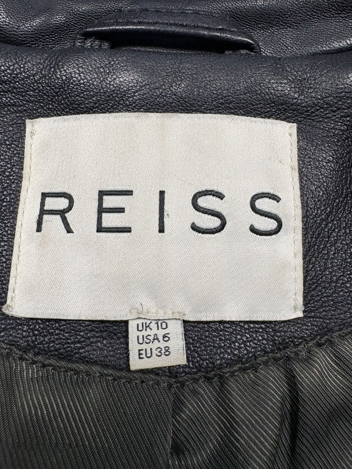Reiss Reiss Black Leather Biker Jacket Moto Zip Jacket Sizq US 6 Size M / US 6-8 / IT 42-44 - 19 Thumbnail