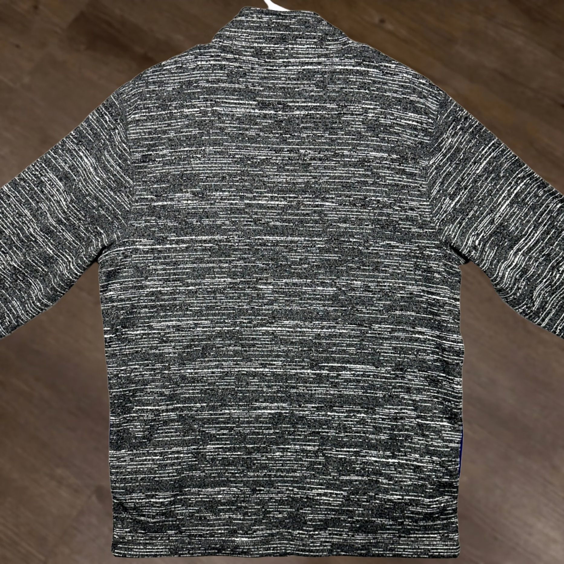 Logo 7 Majestic New York Mets Quarter-Zip Pullover Sweatshirt Mens M Gray Space Dye Logo Zip Pocket Mock Neck Fleece Lightweight Size US M / EU 48-50 / 2 - 1 Thumbnail