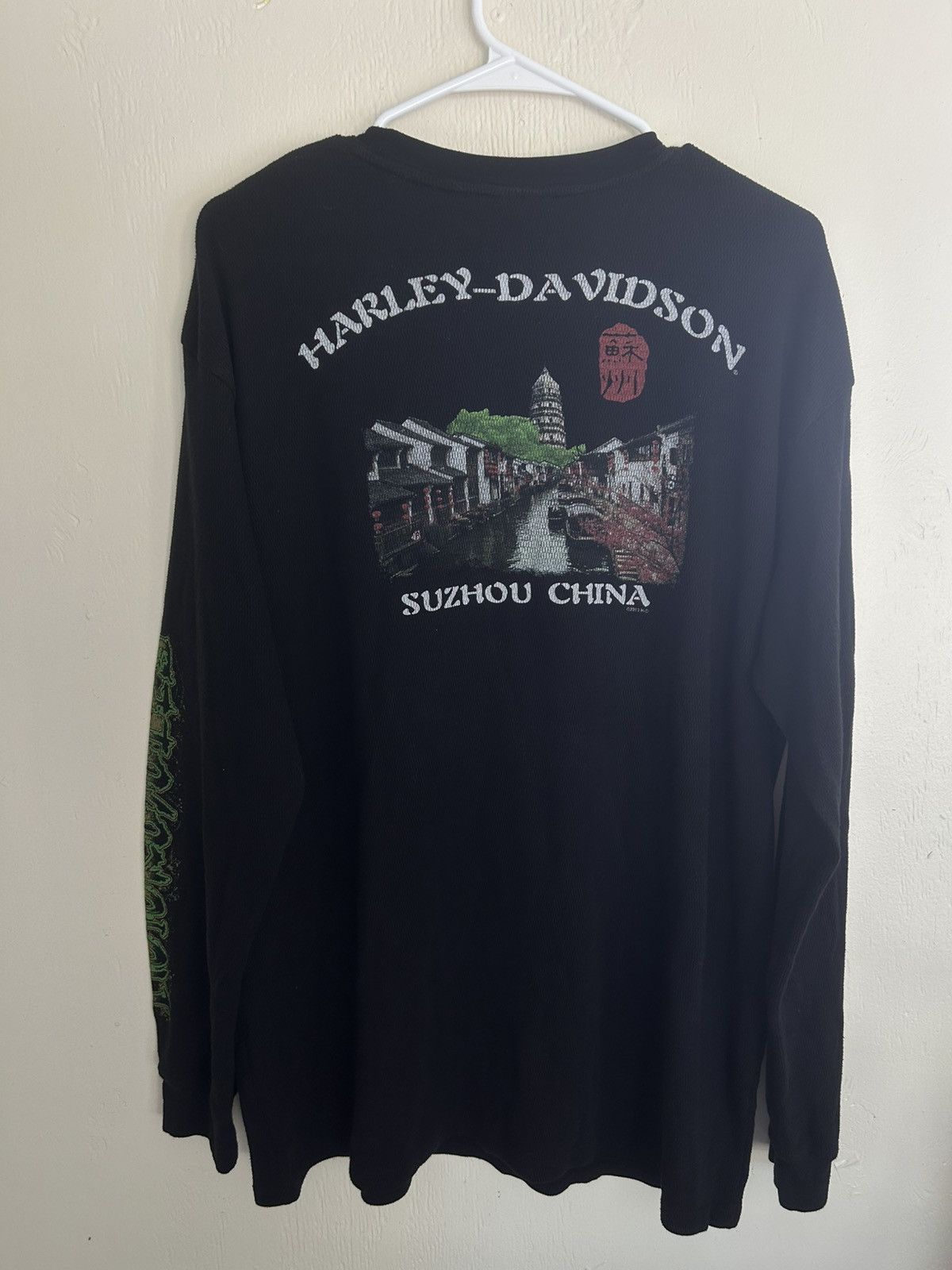 Harley Davidson Harley Davidson Thermal with Green Skull Graphic Longsleeve Size US XL / EU 56 / 4 - 6 Thumbnail