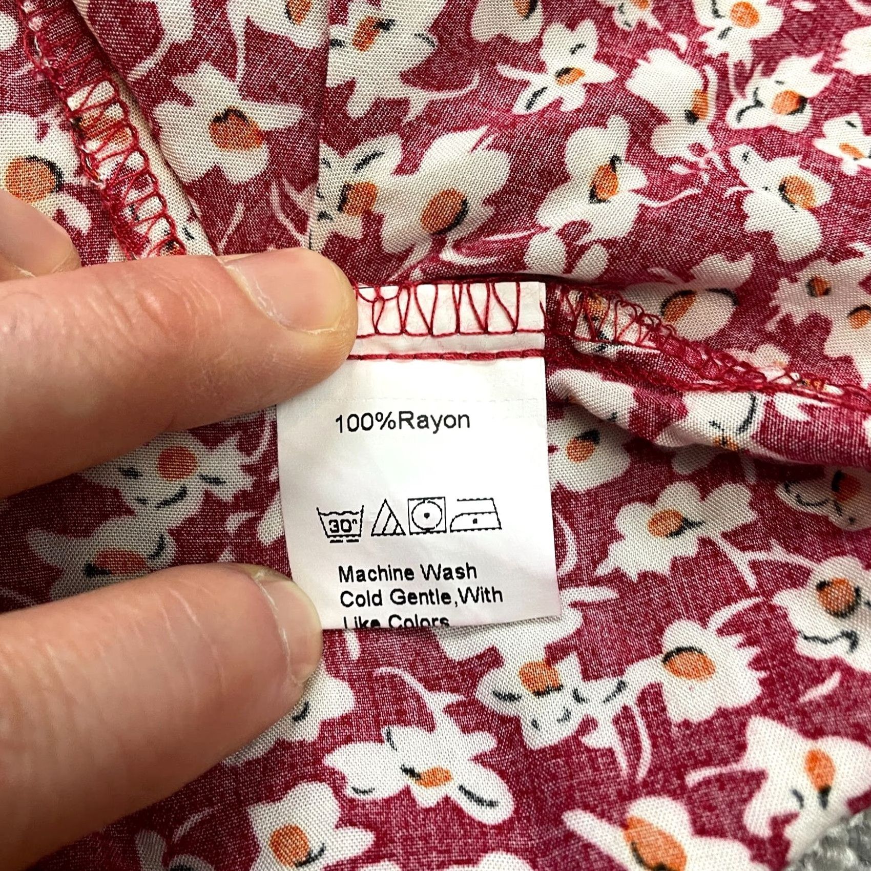 Vintage Umbranded Sundress Juniors 7 Red Floral Sleeveless Tank Midi Soft Rayon Jersey Dress Size M / US 6-8 / IT 42-44 - 5 Thumbnail