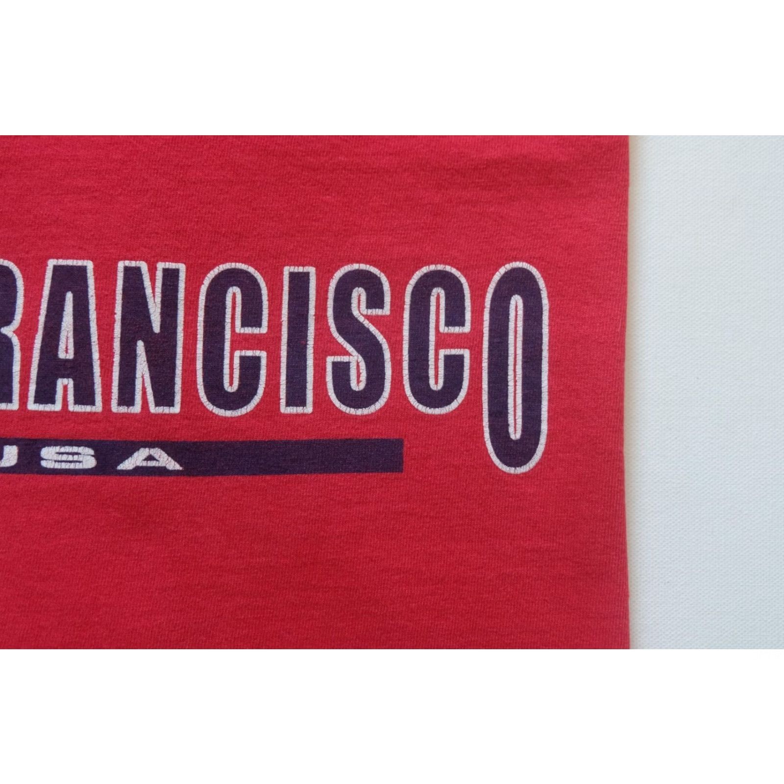 Delta VINTAGE SAN FRANCISCO CALIFORNIA DELTA T-SHIRT RED FADED GRAPHIC 90s Y2K SZ XL Mens Size US XL / EU 56 / 4 - 4 Thumbnail