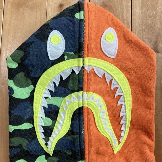 Bape 2015 BAPE 1st Camo Neon Shark Full Zip Hoodie a bathing ape Size US XL / EU 56 / 4 - 4 Thumbnail