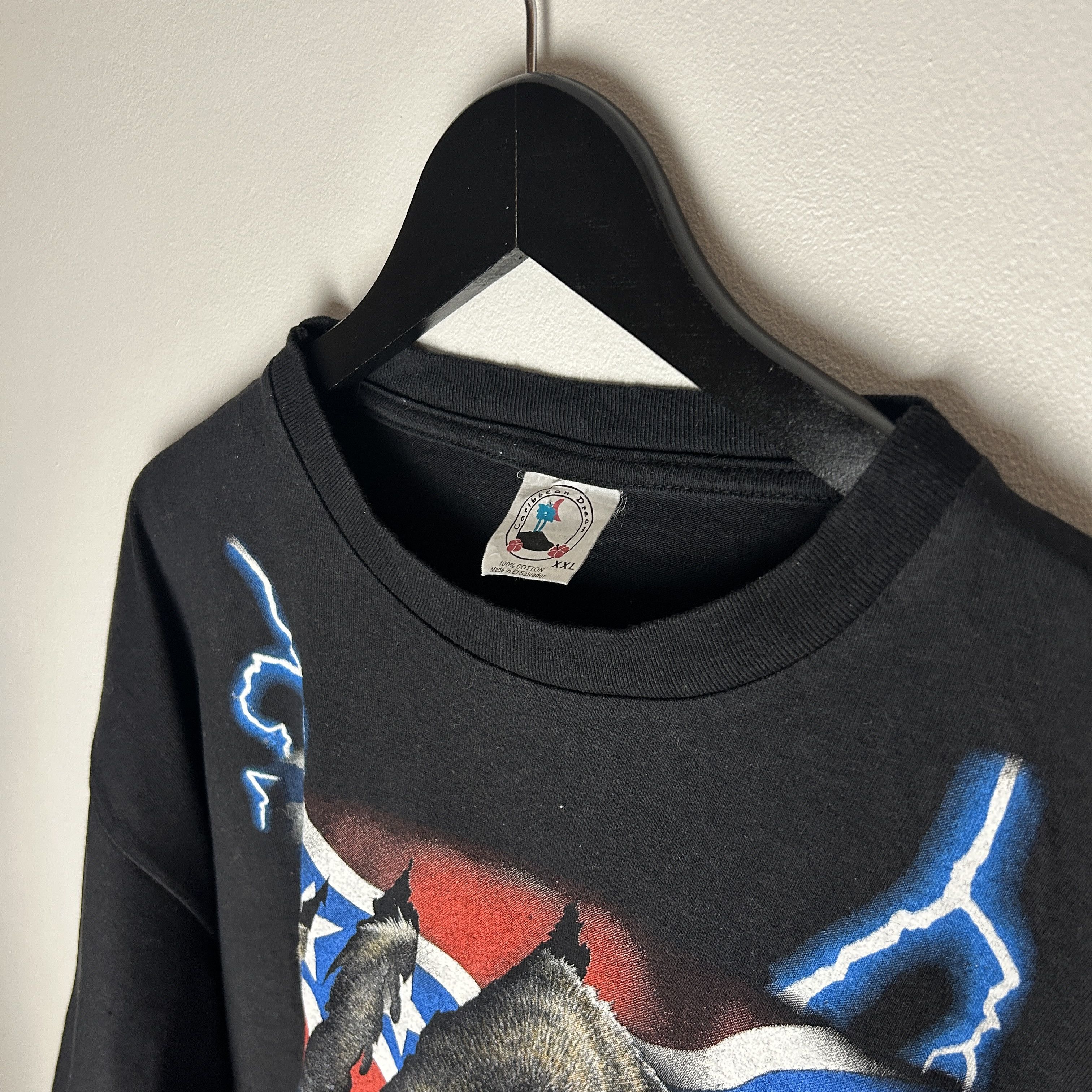 Vintage Vintage USA Thunder Wolf T-shirt Size US XXL / EU 58 / 5 - 7 Thumbnail