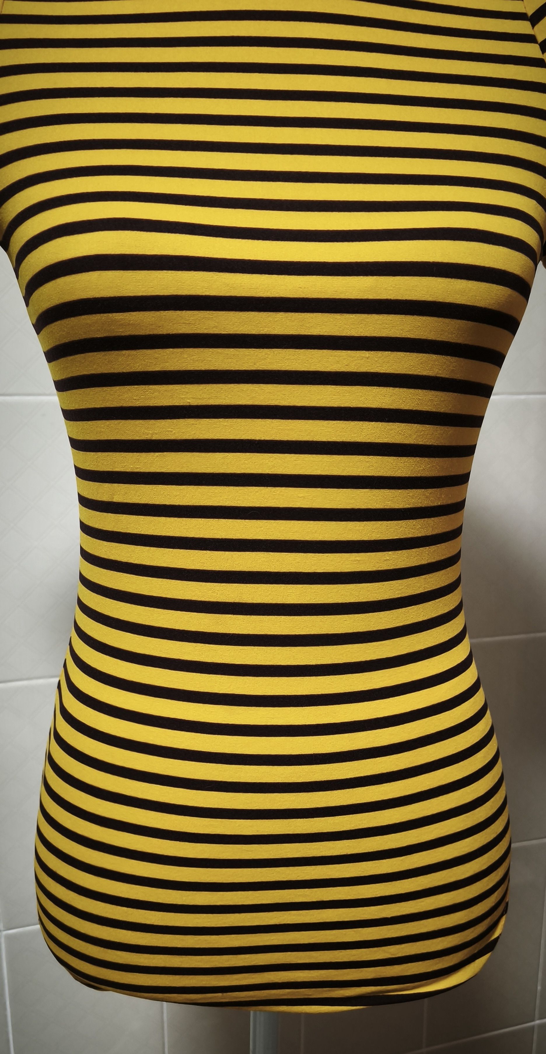 Jean Paul Gaultier Year: 1997 - Yellow and dark Brown stripes top Size S / US 4 / IT 40 - 4 Thumbnail