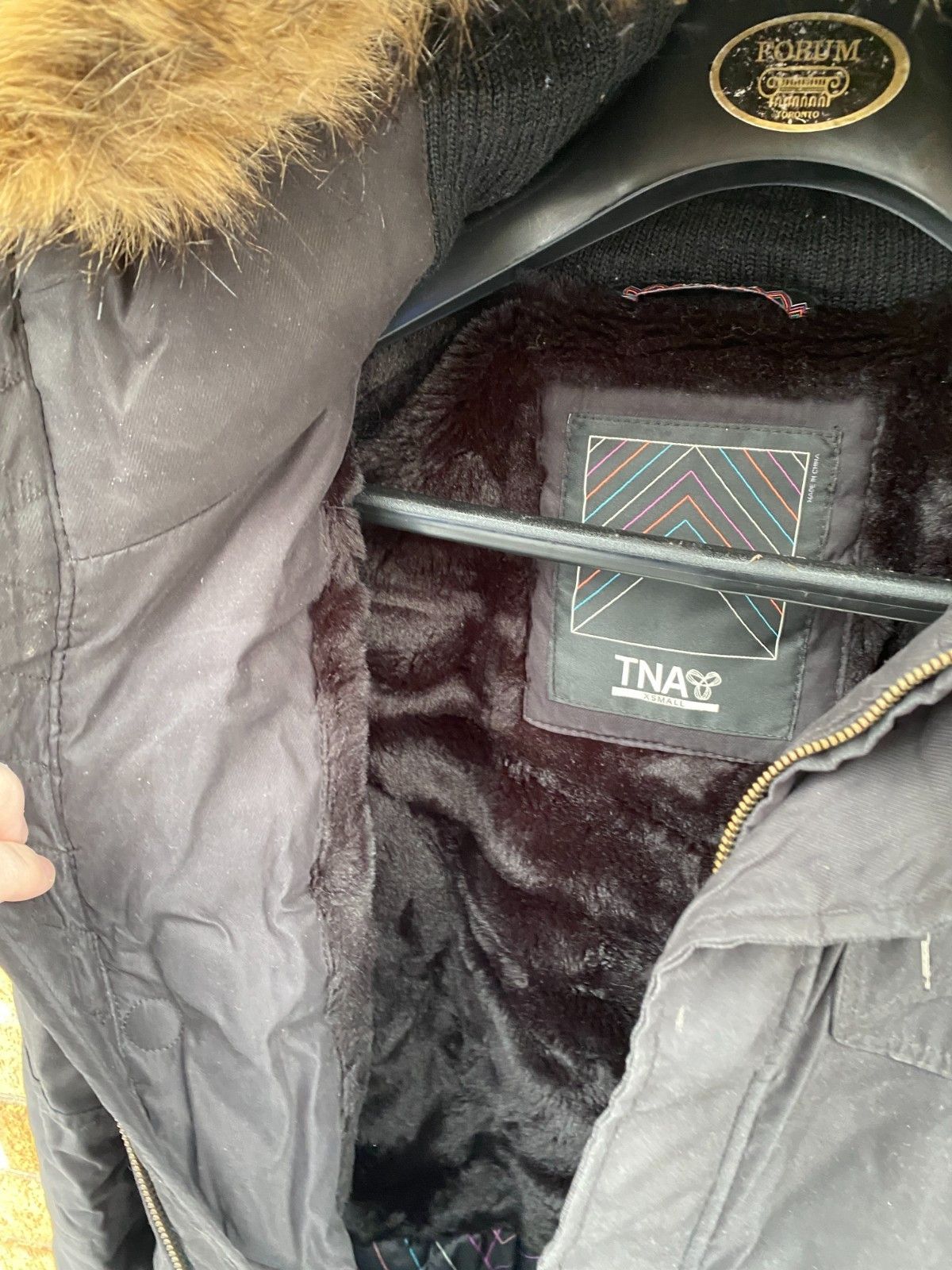 TNA TNA Verbier Parka Jacket XS Black Fur Trim Coat Size XS / US 0-2 / IT 36-38 - 7 Thumbnail