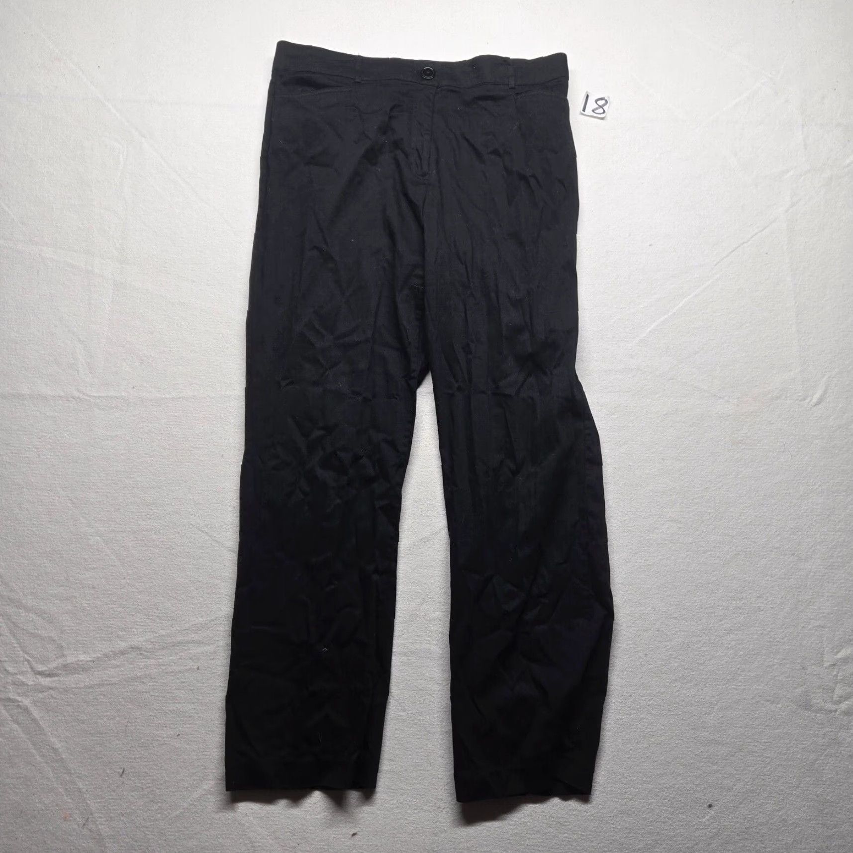 Vintage Kim Rogers Pants Dress Black 16 Adult Women Straight Front Belted Regular 16" Black Polyester Blend N/A Size 38" / US 16 / IT 52 - 2 Thumbnail