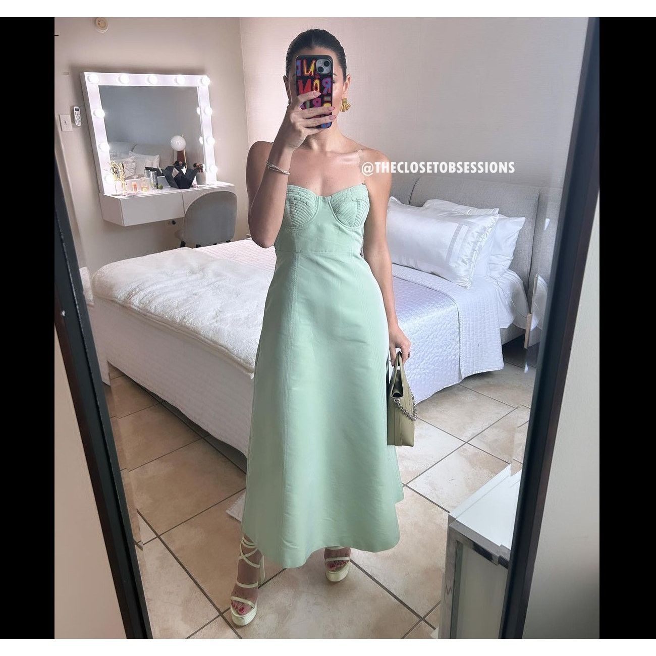 Mango MANGO Strapless Corset A-Line Midi Dress NWT — Green Size M / US 6-8 / IT 42-44 - 17 Thumbnail