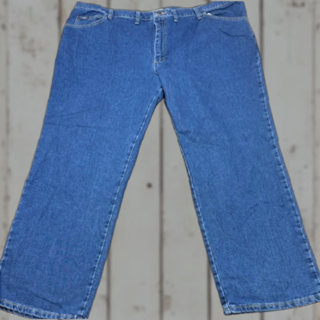 Lee Lee Jeans Mens Jeans 50x32 Blue Denim Regular Fit Straight Leg 6218 Mens Big & Tall 50 46" Waist 32" Inseam Blue 5-Pocket Denim Jeans Size US 34 / EU 50 - 1 Thumbnail