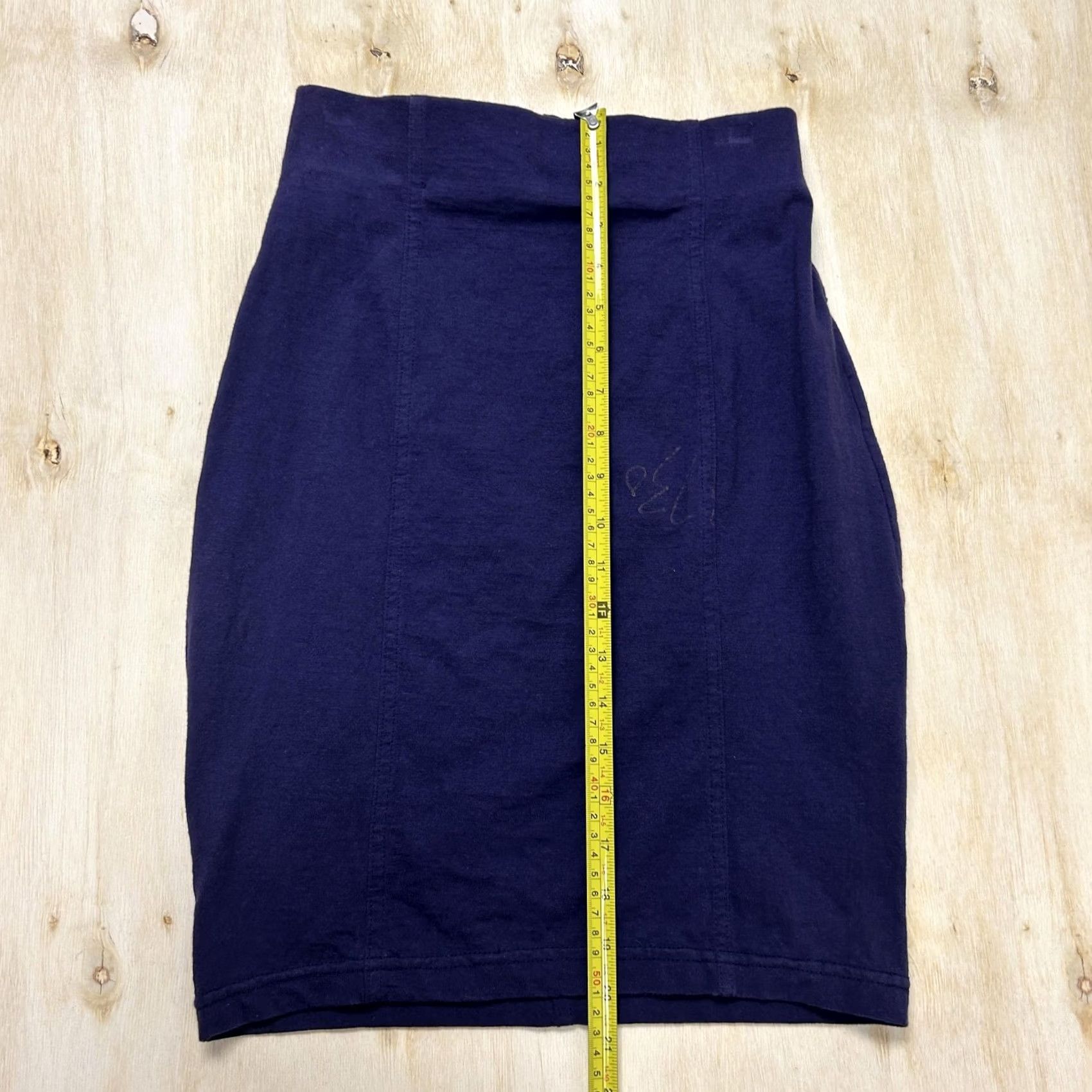 Vintage VINTAGE Necessary Objects Skirt Womens Med Blue Knit Pencil Knee Length Stretch Size 32" / US 10 / IT 46 - 5 Thumbnail