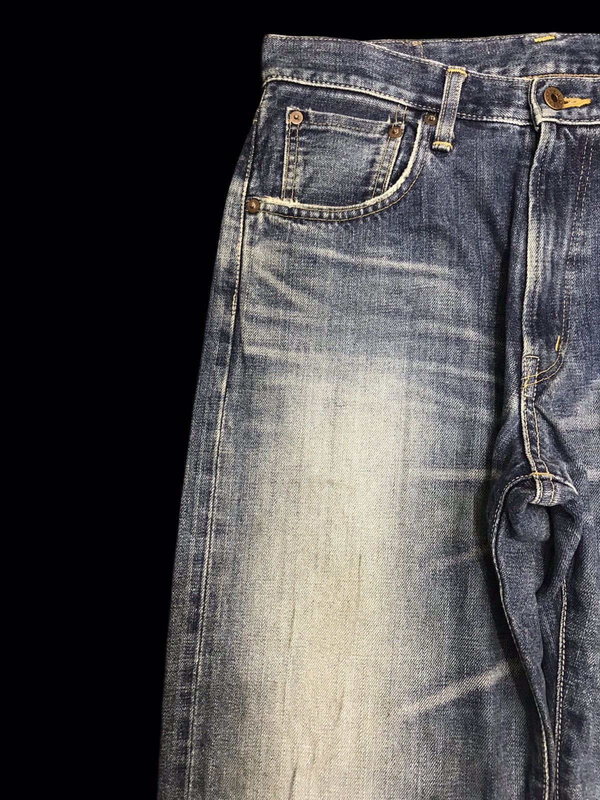 Edwin 💥WIDE💥VINTAGE EDWIN 505X SELVEDGE MINIMAL FADES DENIM F396 Size US 31 - 4 Thumbnail