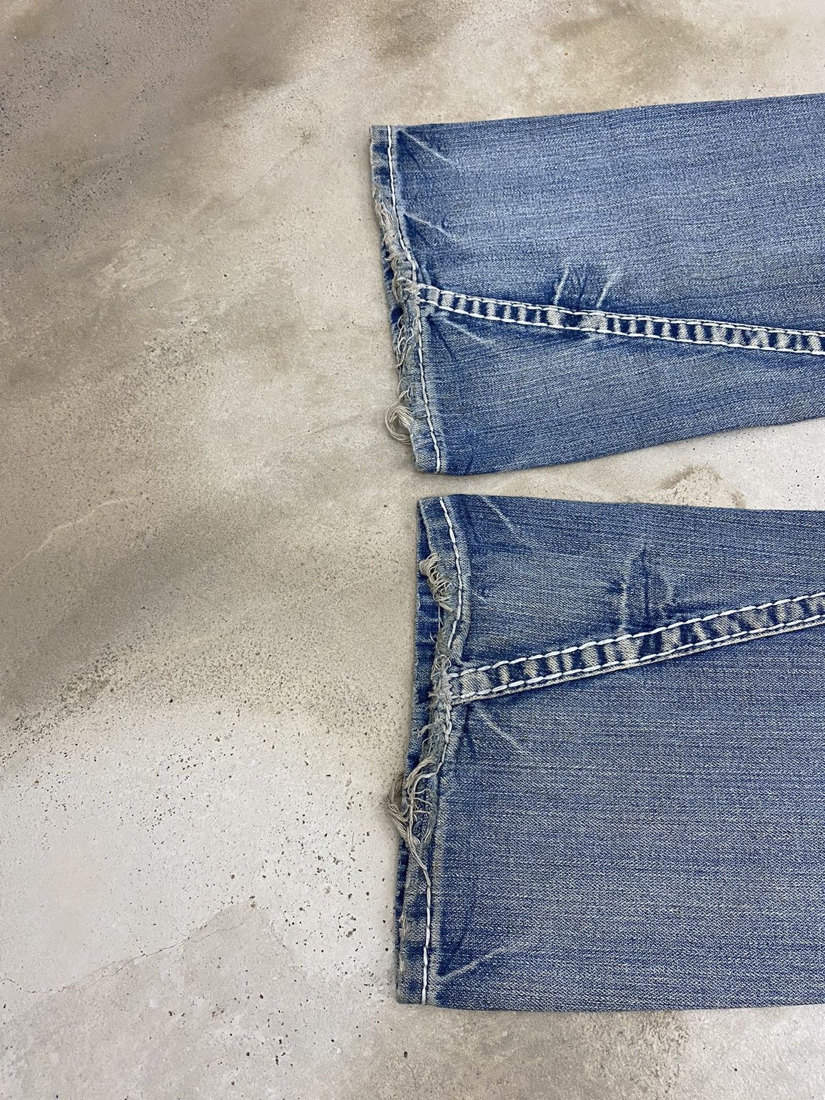 Hysteric Glamour Flare True Religion Japan Light Blue Distressed Denim Size US 31 - 12 Thumbnail