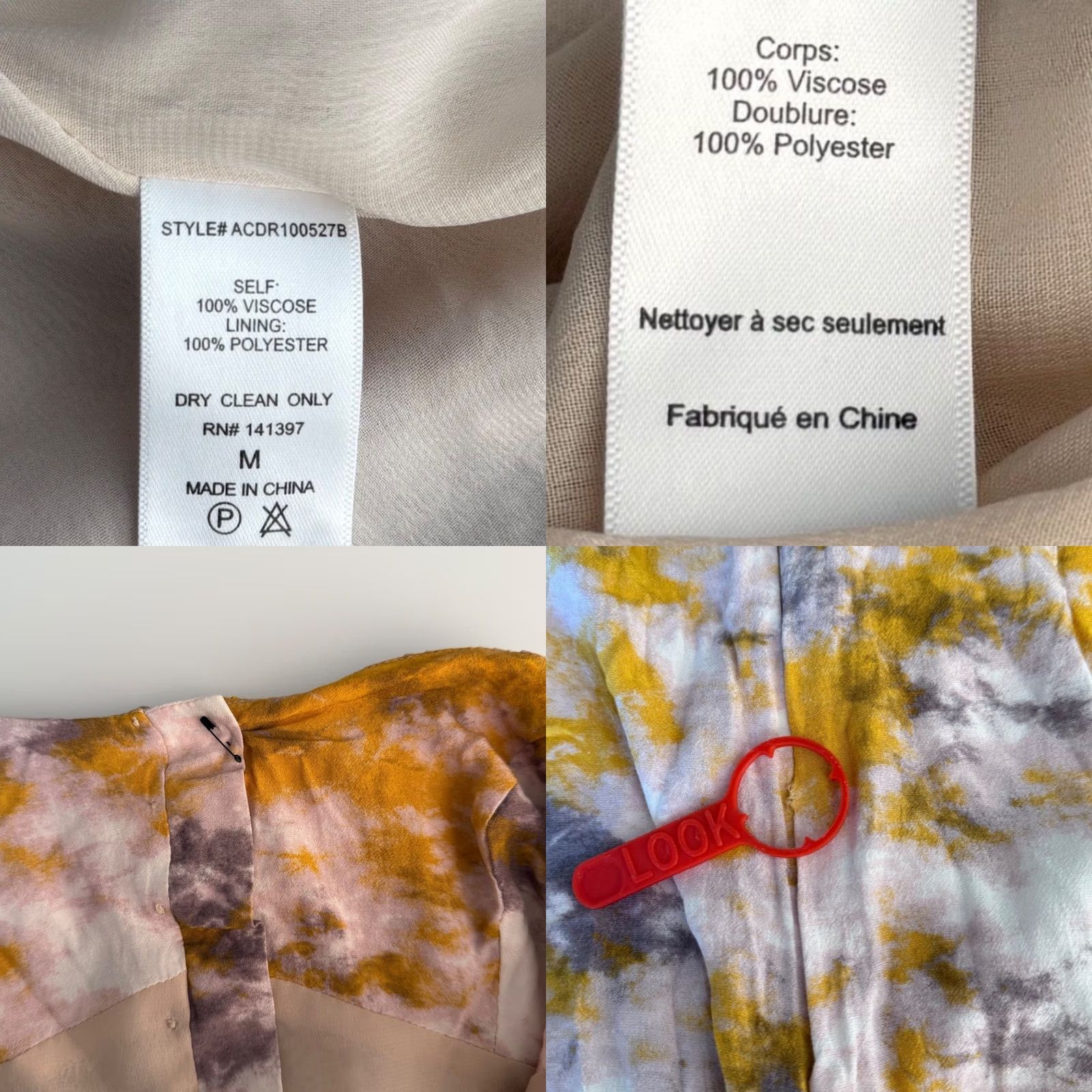 ASTR The Label VINTAGE Mon Cheri Dress M Mini Yellow Tie Dye Tie Shoulder Boho Cottagecore GUC Size M / US 6-8 / IT 42-44 - 8 Thumbnail
