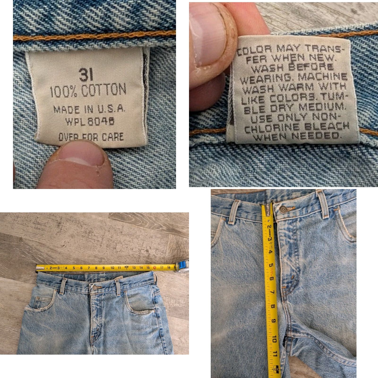 Vintage VINTAGE Aéropostale Jeans Men's 31 Light Wash Blue Denim Distressed 90s Grunge USA Size US 31 - 8 Thumbnail