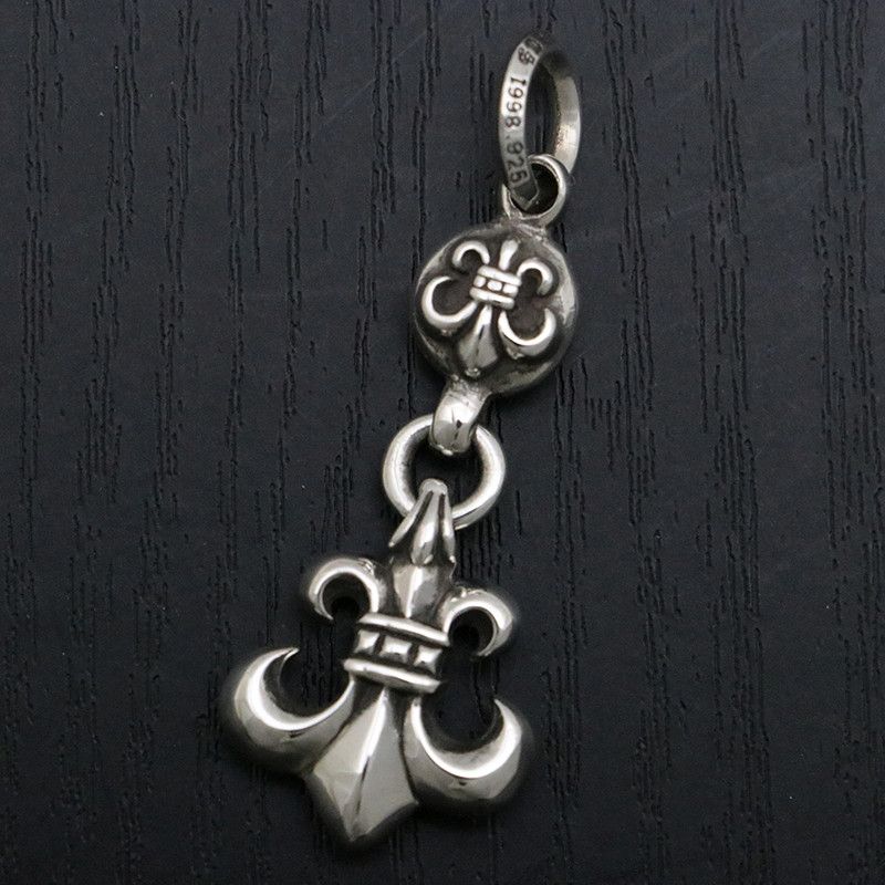 image of Chrome Hearts Ball Bs Flare Pendant Charm in Silver, Men's