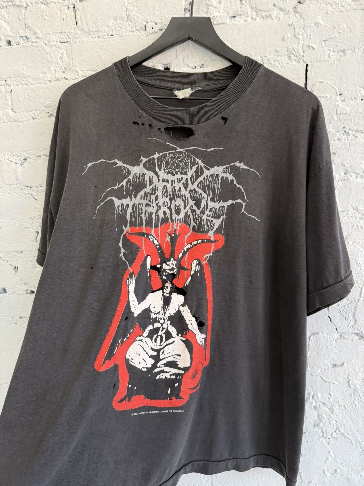 Vintage 1992 DARK THRONE ‘AS WOLFS AMONG SHEEP’ TEE Size US XL / EU 56 / 4 - 2 Thumbnail