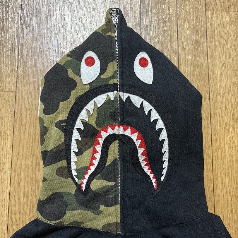 Bape bape bathing ape 1st camo green black shark full zip hoodie Size US XL / EU 56 / 4 - 3 Thumbnail