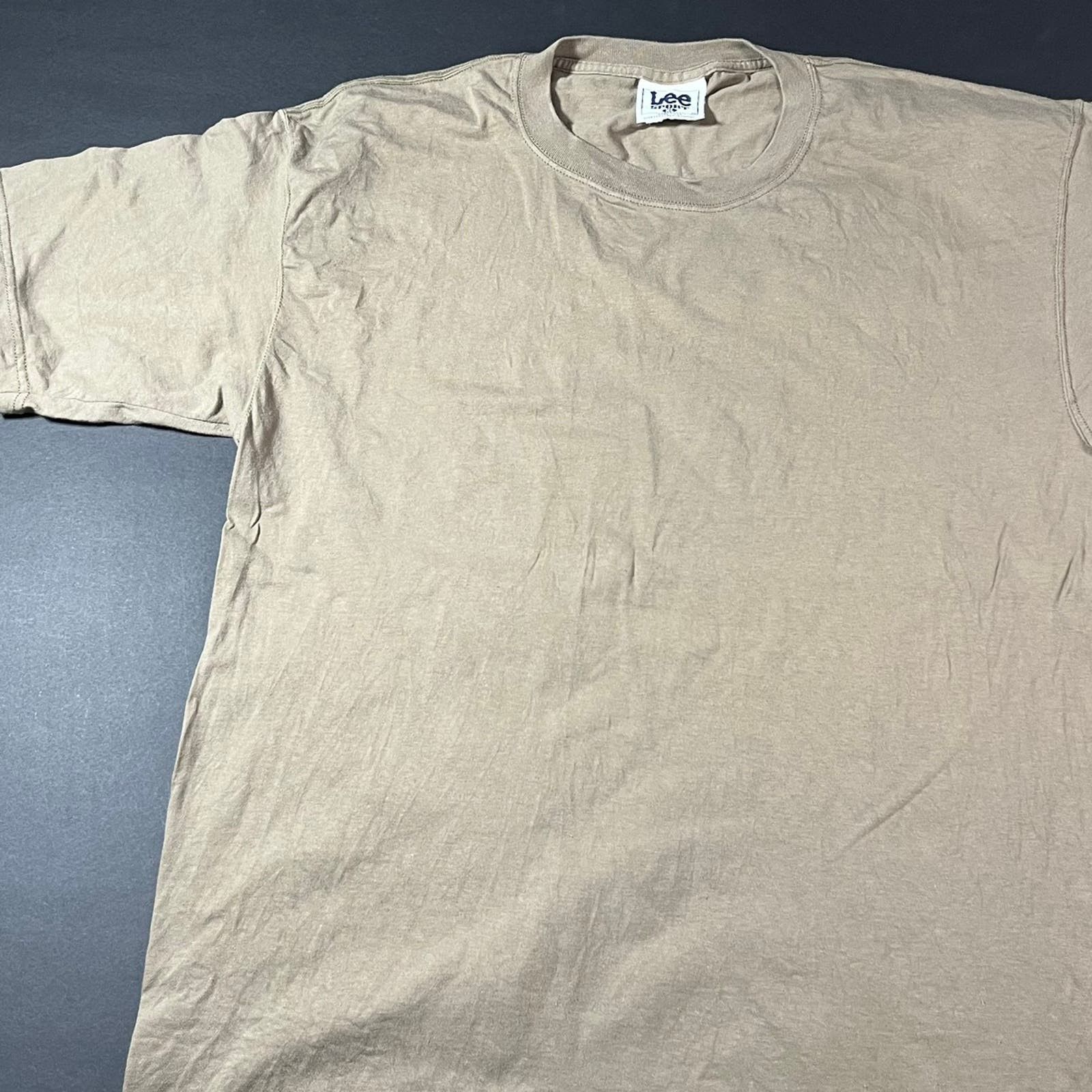 Vintage Vintage 1990’s Made In USA Lee Sport Tan Blank T-shirt XLT Size US XL / EU 56 / 4 - 2 Thumbnail