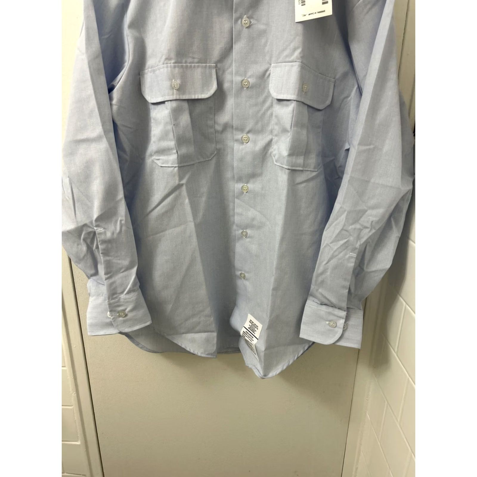 Vintage U.S Military Shirt Mens 16 X 33 Blue Defense Logistics Agency Dress Shirt L/S Size US L / EU 52-54 / 3 - 3 Thumbnail