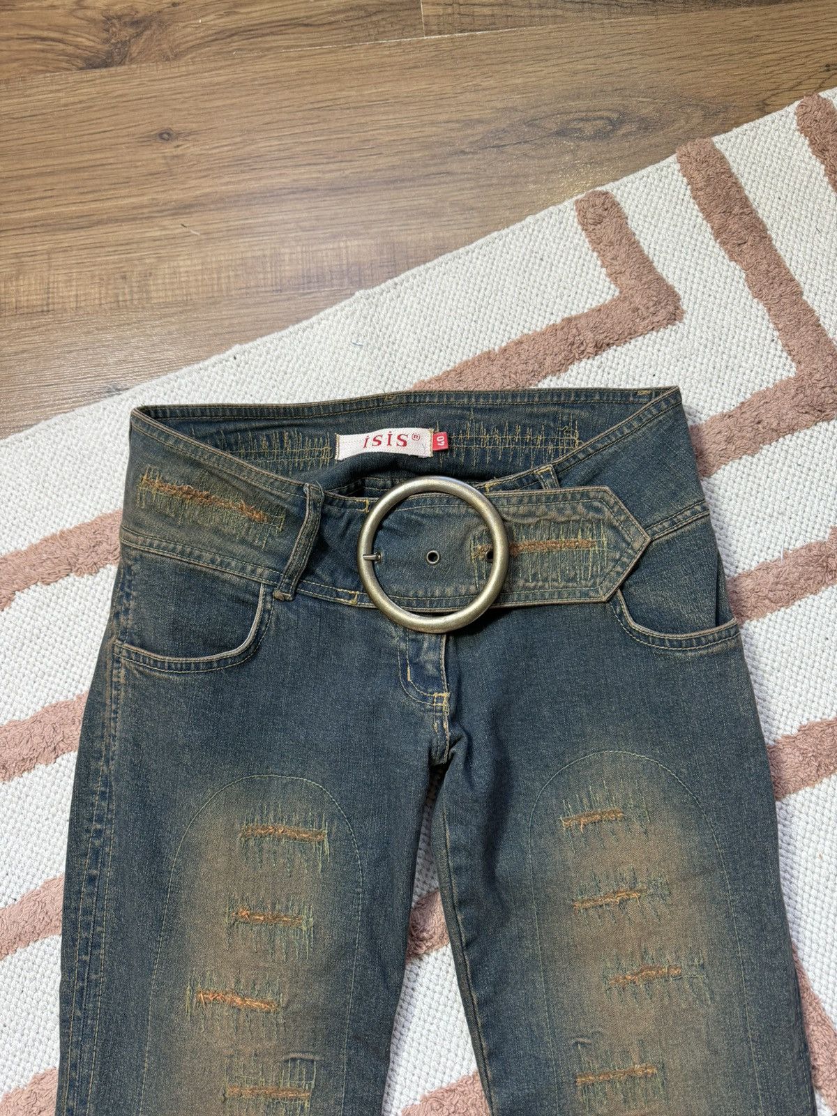 Vintage VINTAGE AVANT GARDE WASHED DENIM PANTS FLARE JEANS Size 28" / US 6 / IT 42 - 3 Thumbnail