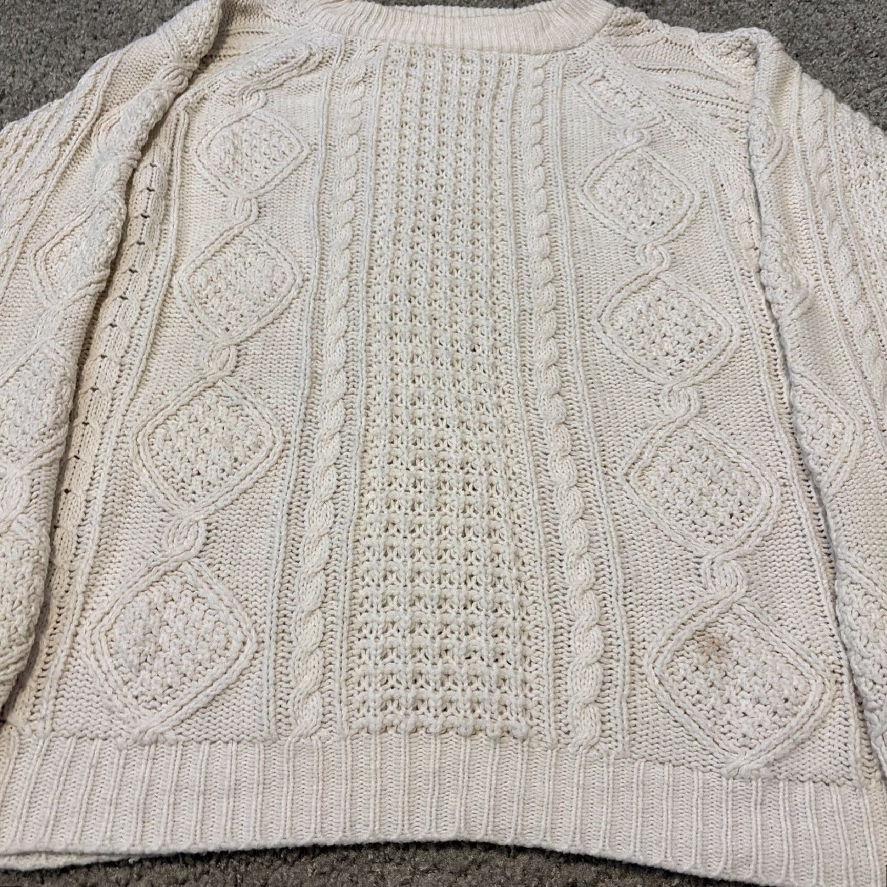 Patricia Nash VINTAGE Patrician Wool? Wait: Original uses Cotton. Correct: Patrician White Cable-Knit Cotton Sweater Pullover 2XL Men 80s Size US XXL / EU 58 / 5 - 4 Thumbnail