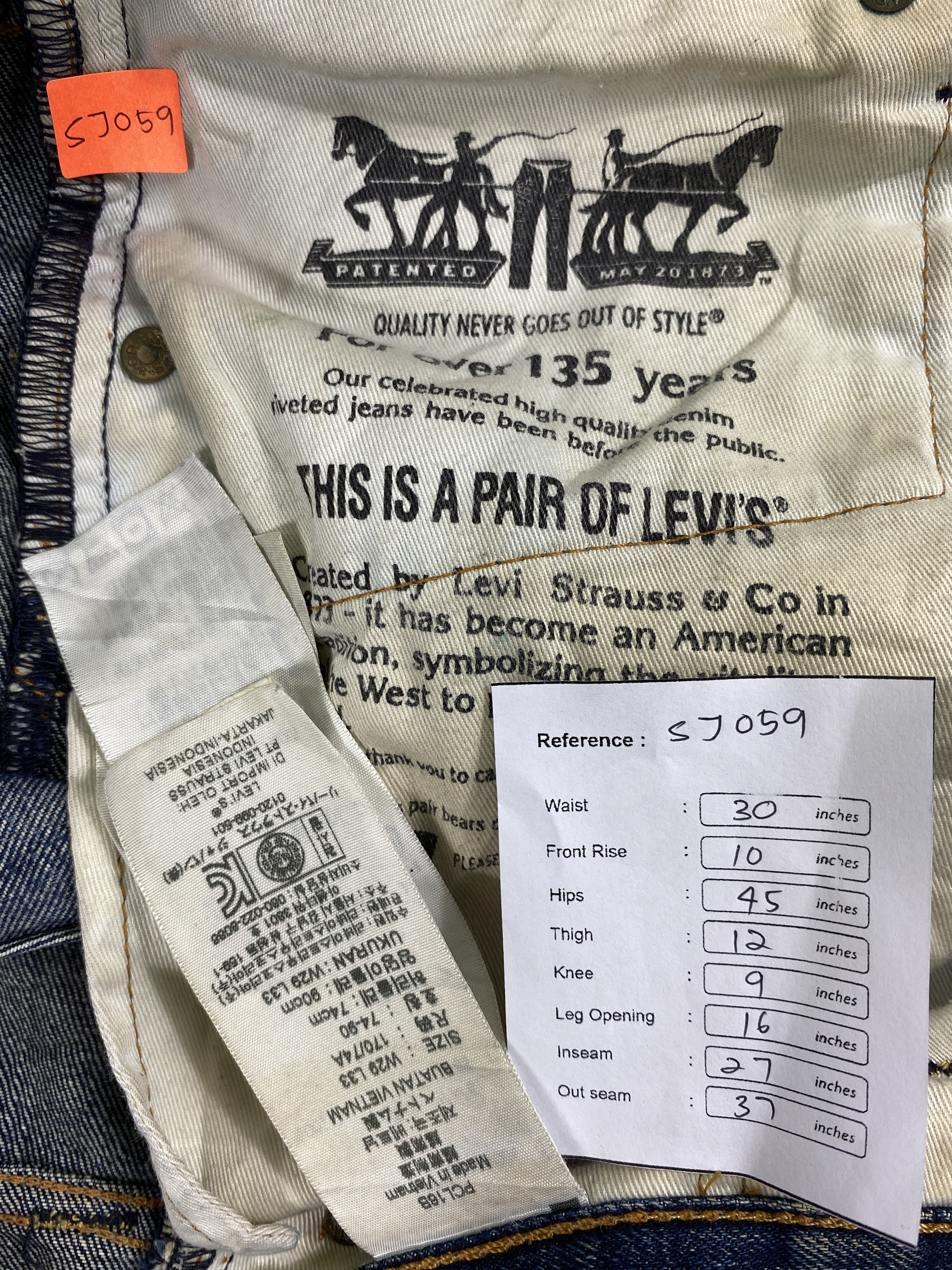 Levi's Dark Blue Distressed Levi's 503 30x27 Denim -SJ059 Size US 30 / EU 46 - 8 Thumbnail