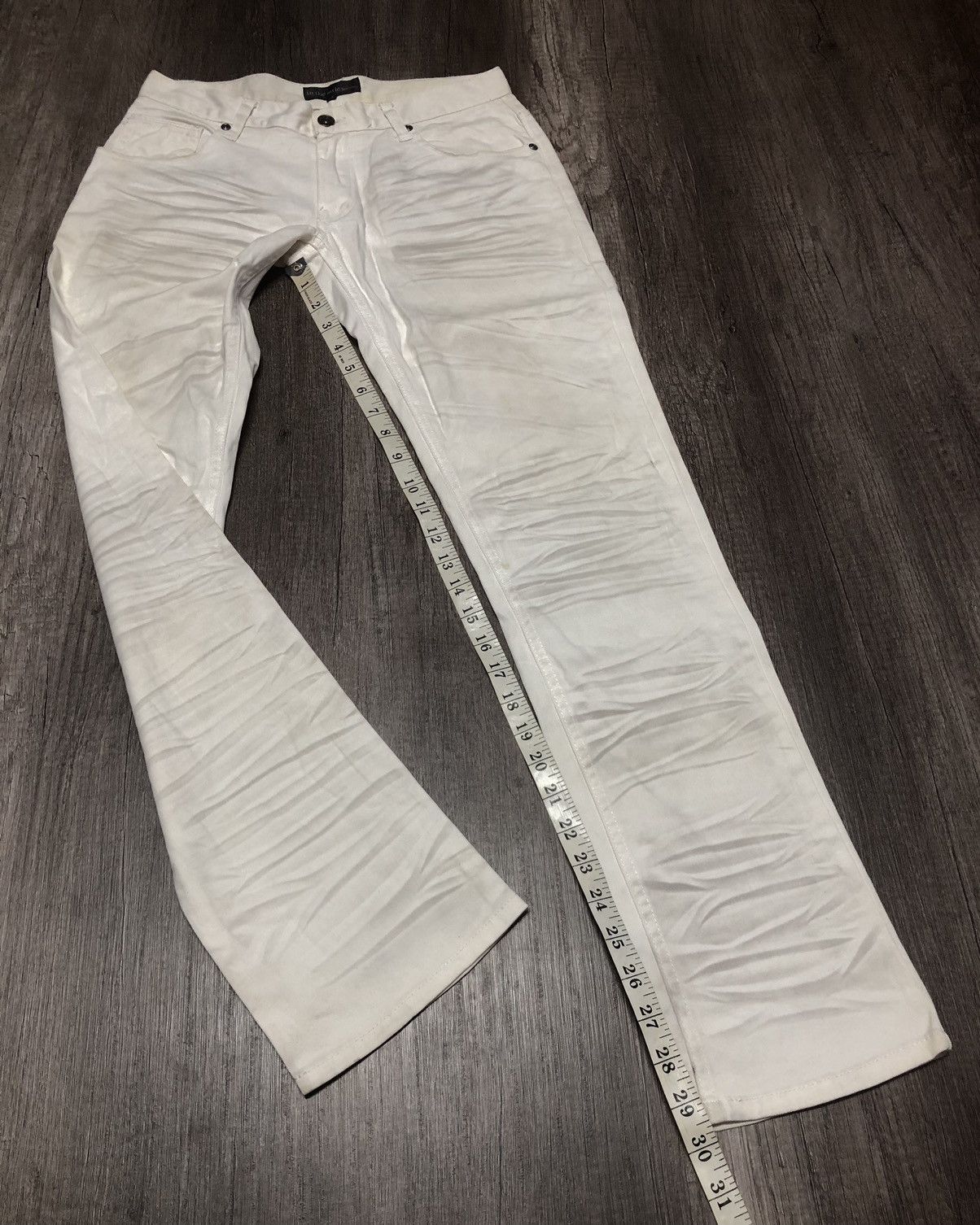 In The Attic × Japanese Brand In The Attic Homme White Slim Fit Distressed Jeans Size US 29 - 17 Thumbnail
