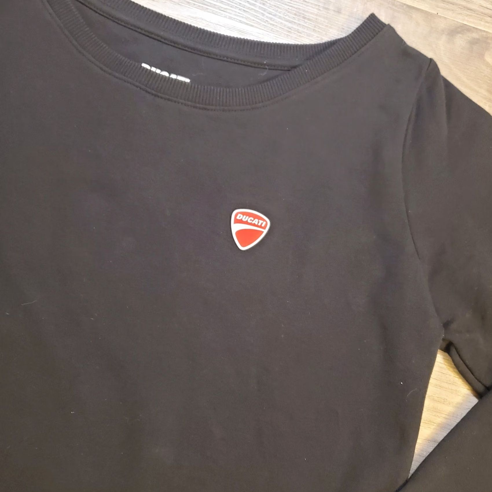 Vintage Ducati Shirt Womens L Black Boat Neck Sweatshirt Spellout Sleeve Size L / US 10 / IT 46 - 3 Thumbnail