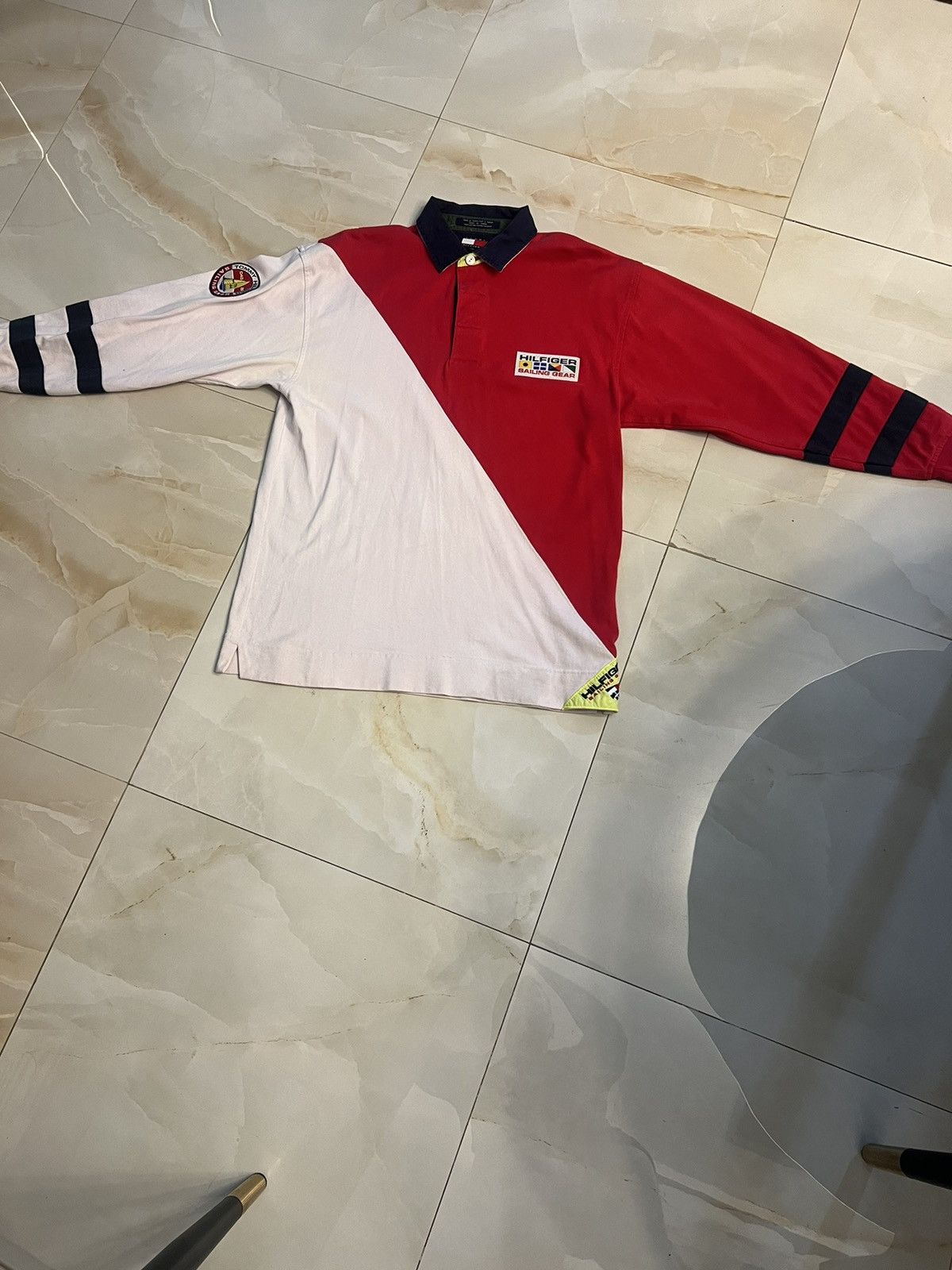 Tommy Hilfiger Vintage 90s Tommy Hilfiger Long-Sleeve Rugby Polo Size US M / EU 48-50 / 2 - 2 Thumbnail