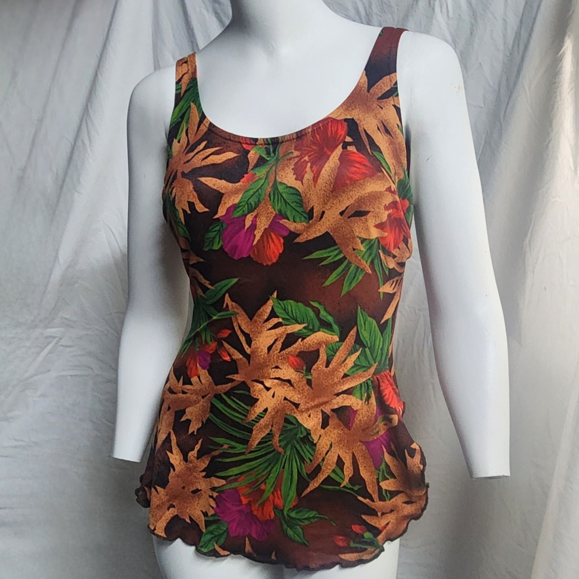Jantzen Vintage Jantzen Swimsuit One Piece Tropical Skirt Retro Pinu Size XS / US 0-2 / IT 36-38 - 4 Thumbnail