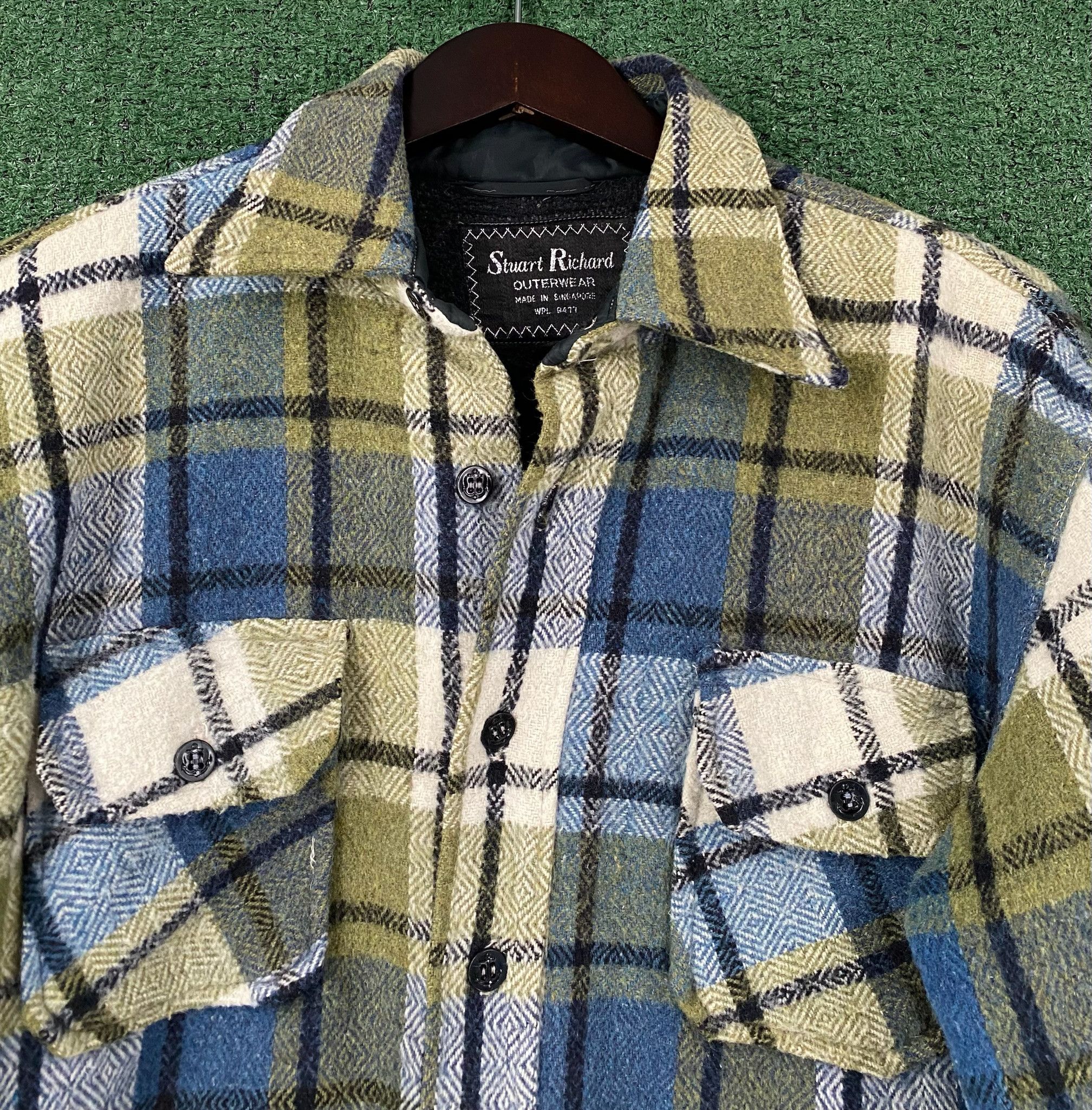 Vintage 50’s Stuart Richard Wool Blend Plaid Flannel Jacket Medium Size US M / EU 48-50 / 2 - 2 Thumbnail