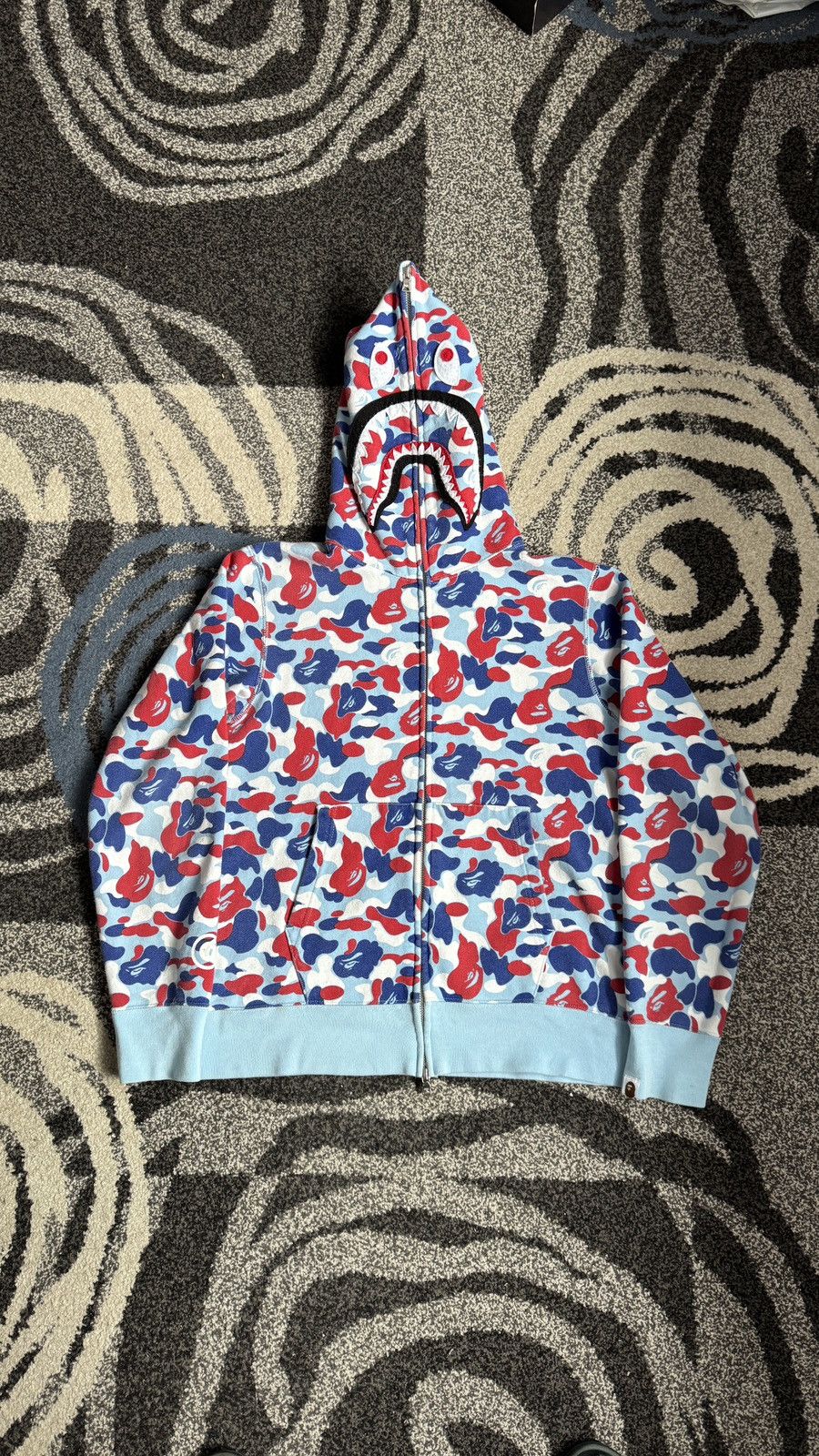 Bape 4th Anniversary Paris Store Camo Shark Hoodie Tops