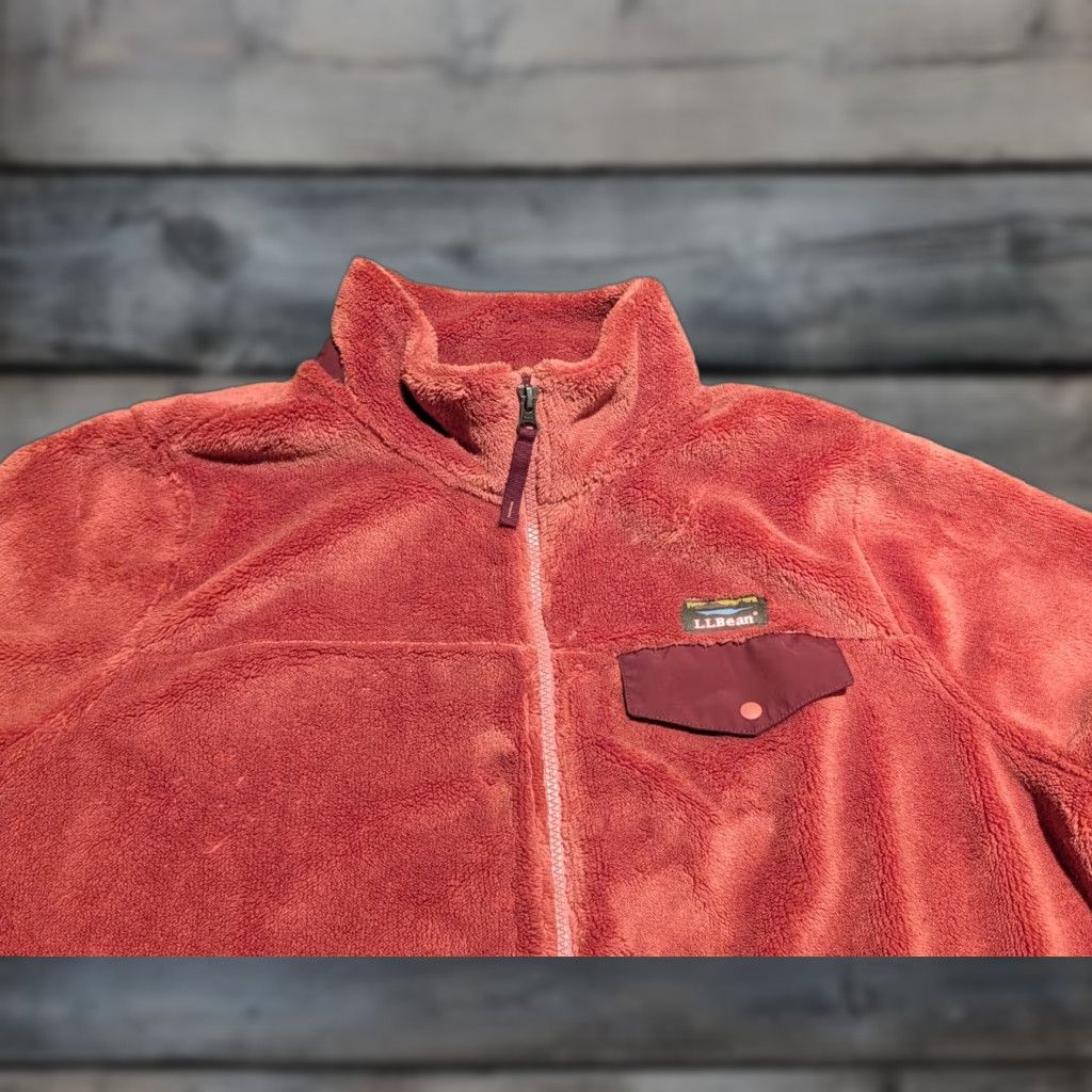 Vintage L.L. Bean Womens Hi-Pile Fleece Sherpa Jacket 2X Dark Red Zip Pockets Casual Travel EUC Ladies Regular Fit Jacket Size XXL / US 16-18 / IT 52-54 - 1 Thumbnail
