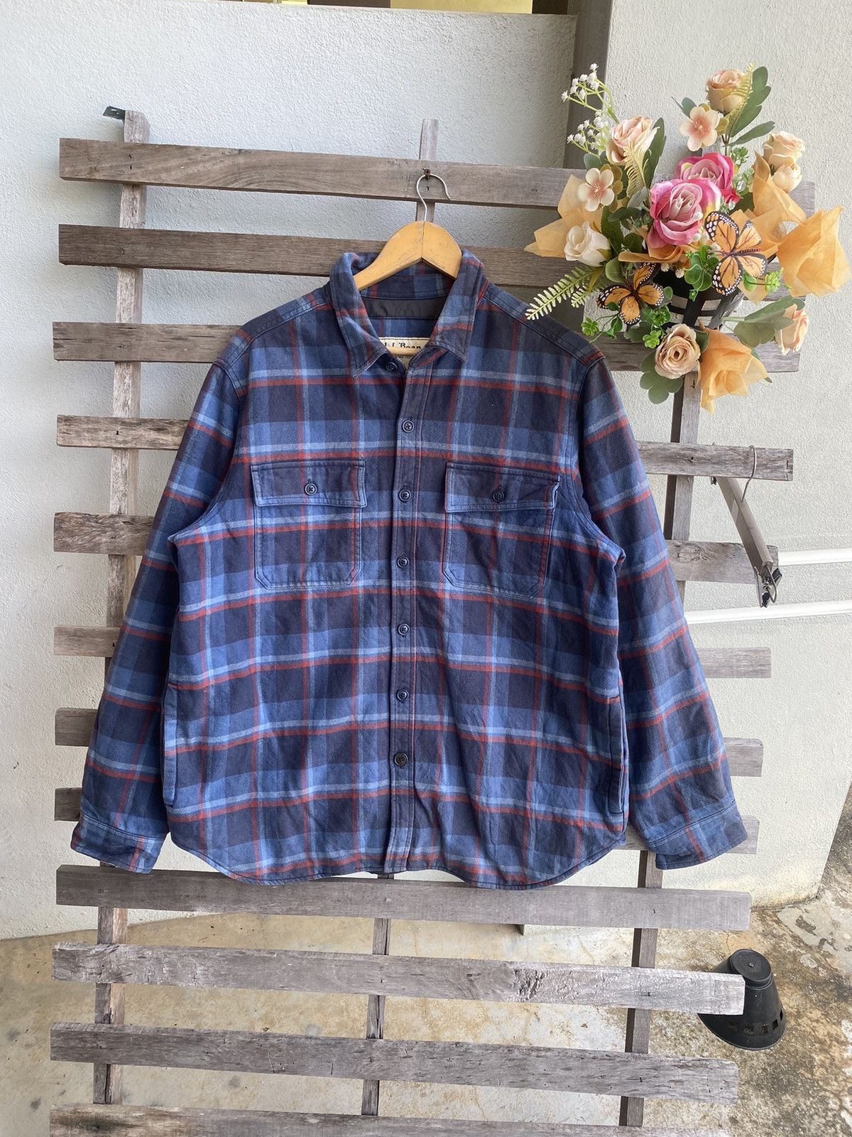 Vintage Y2K L.L Bean Quilted Lined Plaid Shirt Jacket