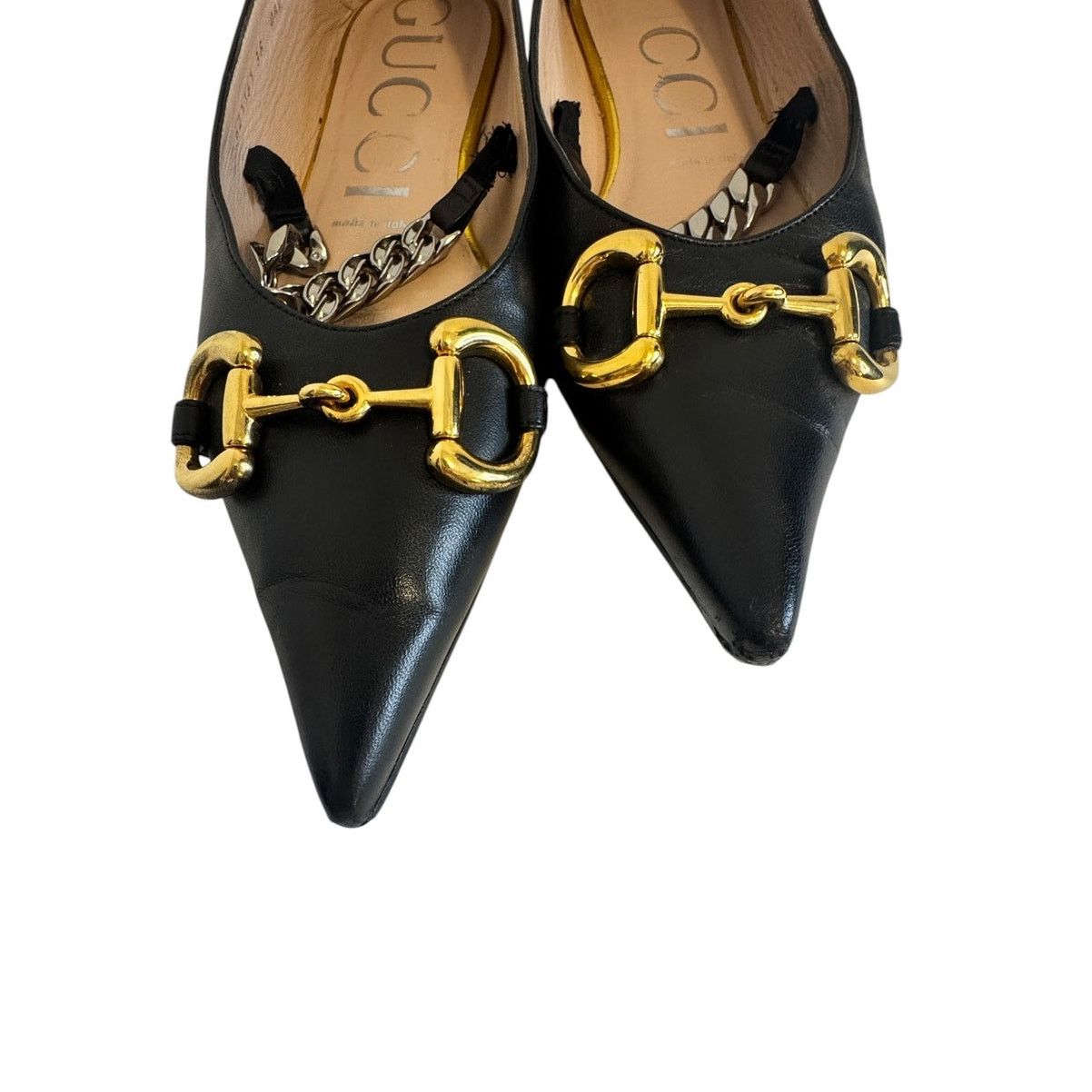 Gucci Gucci Deva Horsebit Chain Ballet Flats Black Leather Size 38 Size US 7.5 / IT 37.5 - 8 Thumbnail