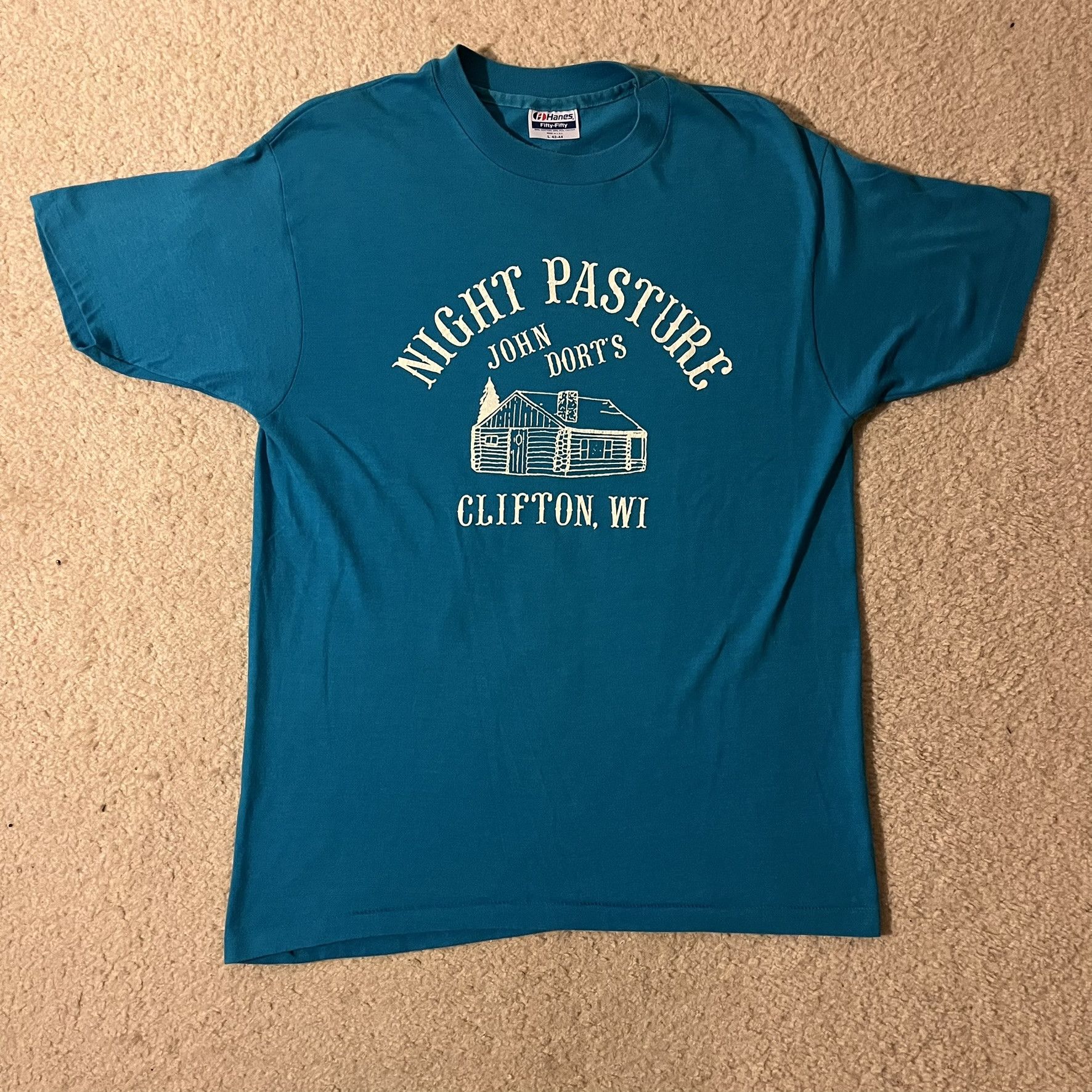 Hanes × Vintage VTG 90s John Dort’s Night Pasture Clifton, Wisconsin Tee Size US L / EU 52-54 / 3 - 1 Thumbnail