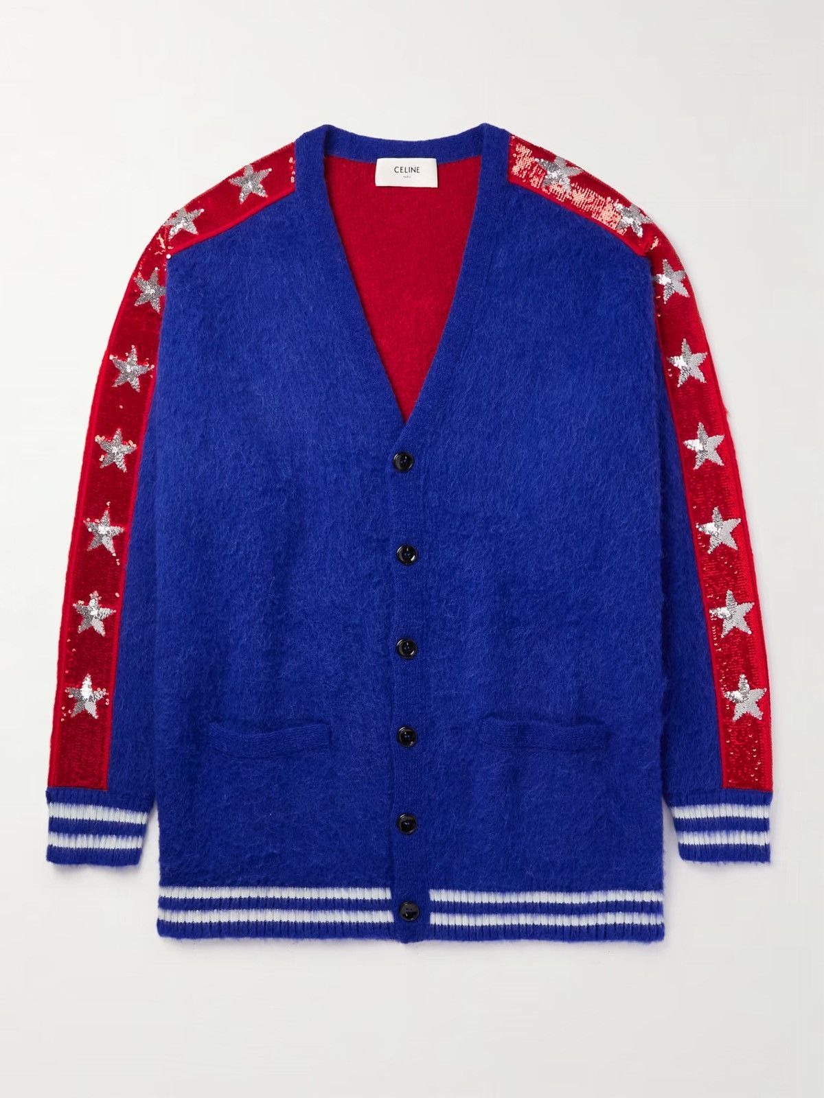 Celine SS23 Star Sequin Embellished Alpaca Cardigan Size US XL / EU 56 / 4 - 1 Thumbnail