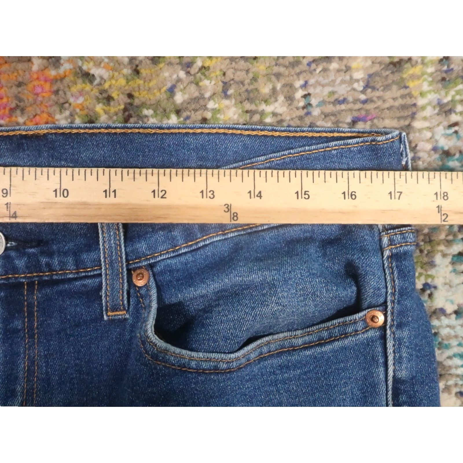 Levi's LEVI'S 511 Slim Fit Jeans 34x30 Denim Blue Men Regular 34 Stretch Zipper Cotton Blend Medium Wash 511 slim fit Size US 34 / EU 50 - 6 Thumbnail