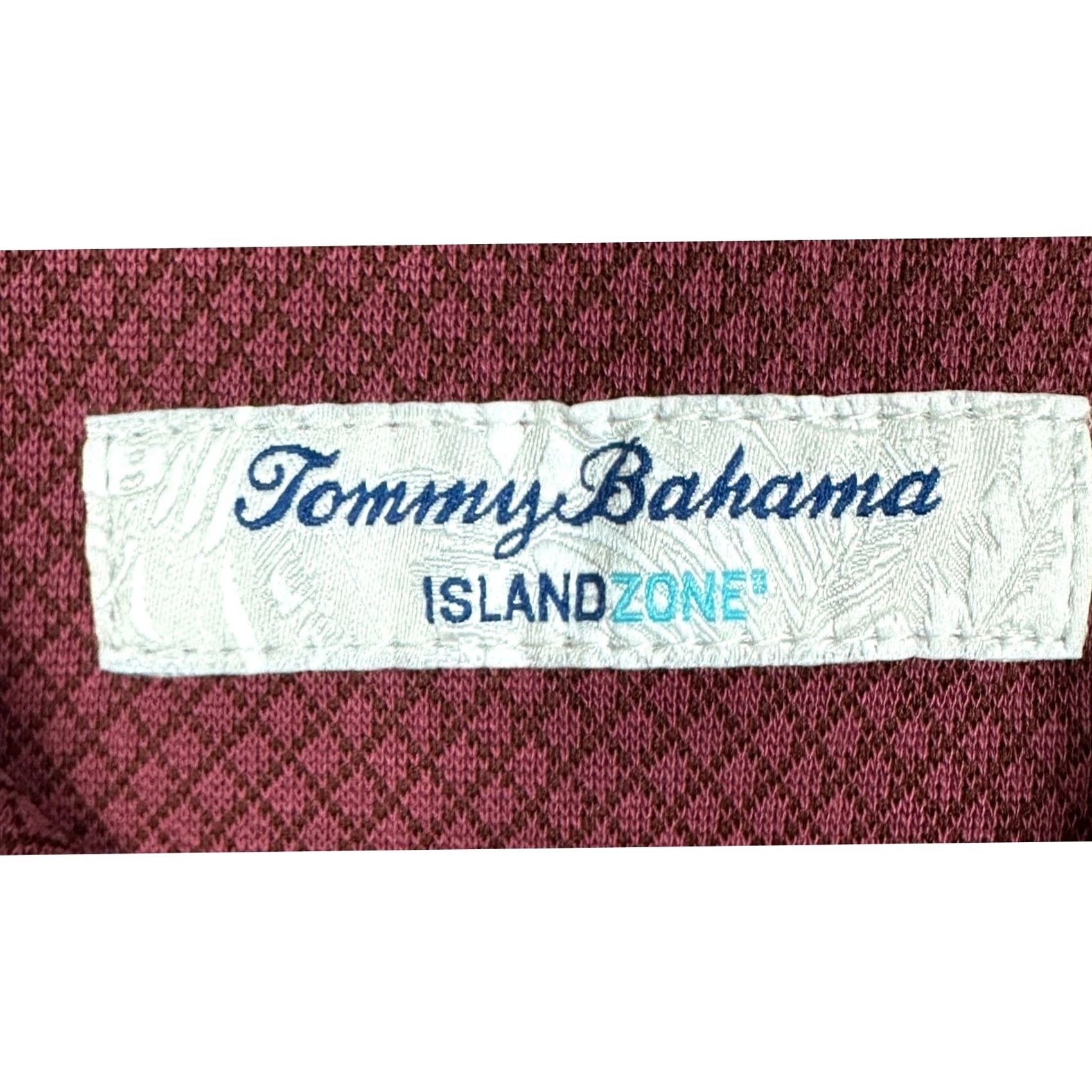 Tommy Bahama VINTAGE Tommy Bahama IslandZone Polo Shirt Mens L Burgundy Maroon Micro Diamond Embroidered Logo Short Sleeve Casual Golf Travel Beach Size US L / EU 52-54 / 3 - 4 Thumbnail