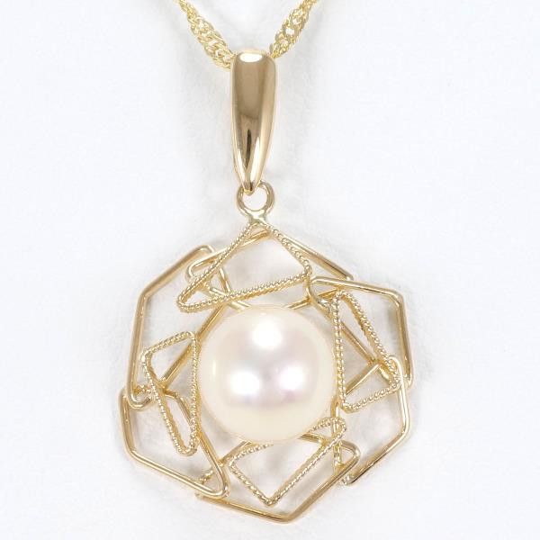 Other Other K18 Yellow Gold Pearl Necklace 40cm Metal Necklace in Excellent Condition Size ONE SIZE - 1 Thumbnail