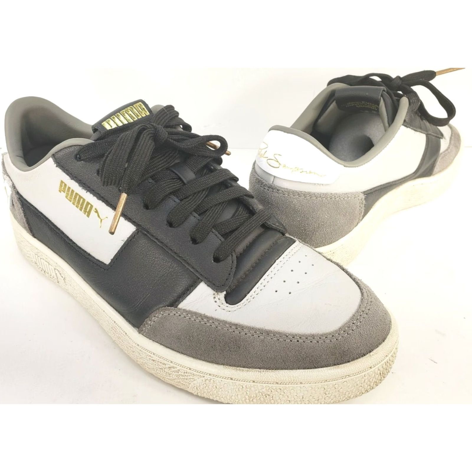 Puma PUMA Ralph Sampson Sneakers Men's 8M Lace Up White Black Leather Mr Basketball Shoes} Size US 7 / EU 40 - 2 Thumbnail