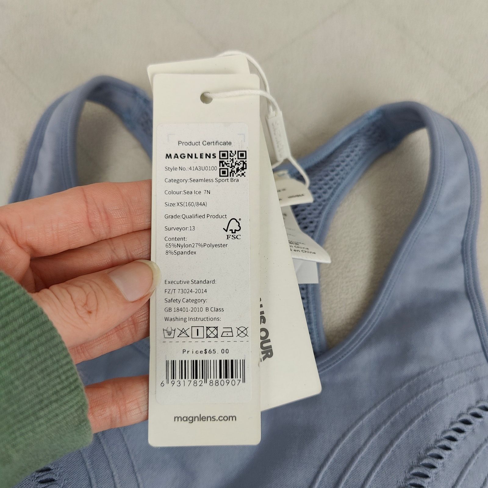 Other Magnlens Seamless Sports Bra Womens XS Sea Ice Light Blue Size ONE SIZE - 4 Thumbnail