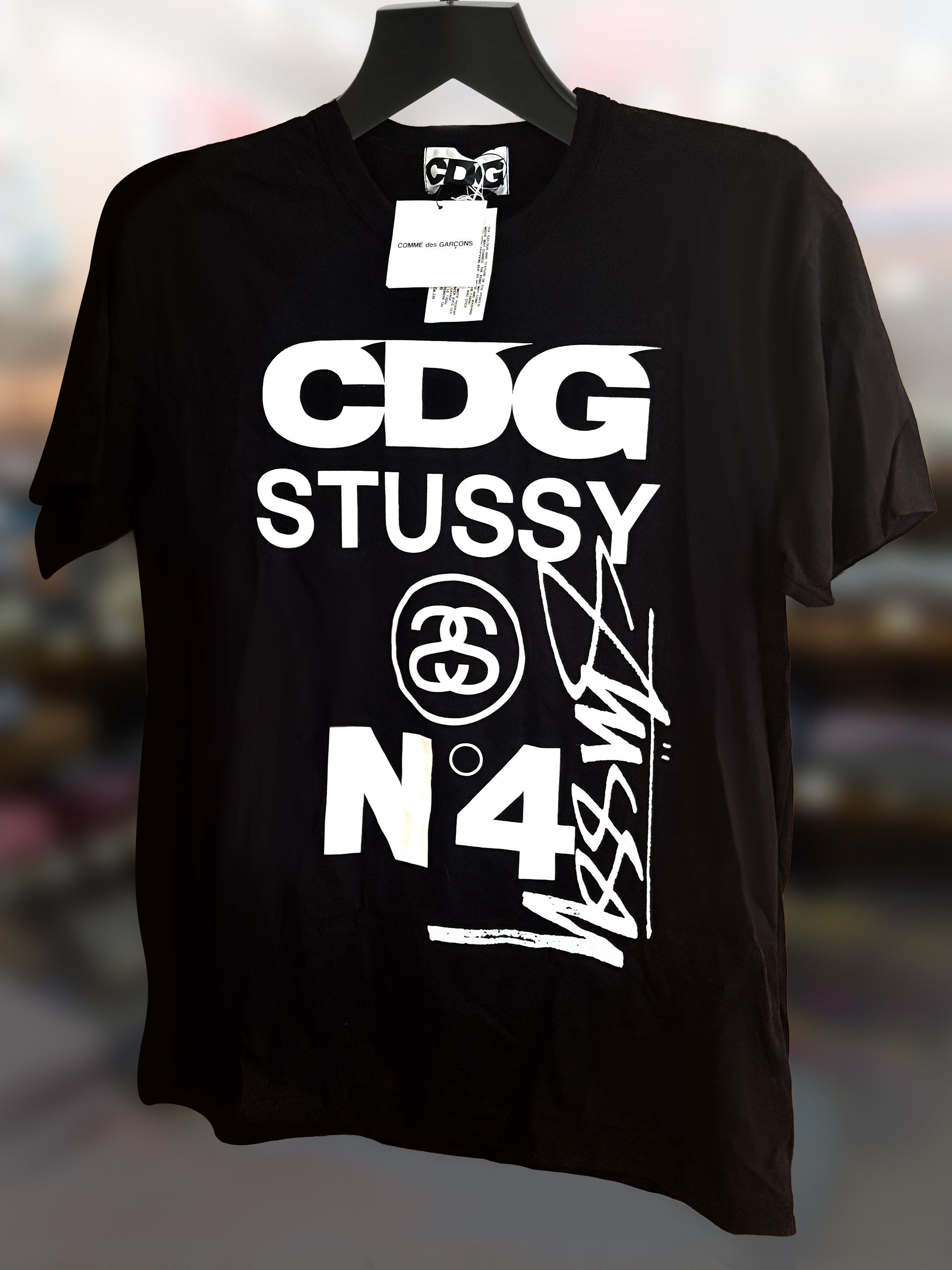 CDG by Comme des Garcons × Stussy Stüssy x CDG CollabTee: Brand New, Black, Size L (RARE) BNWT Size US L / EU 52-54 / 3 - 1 Thumbnail