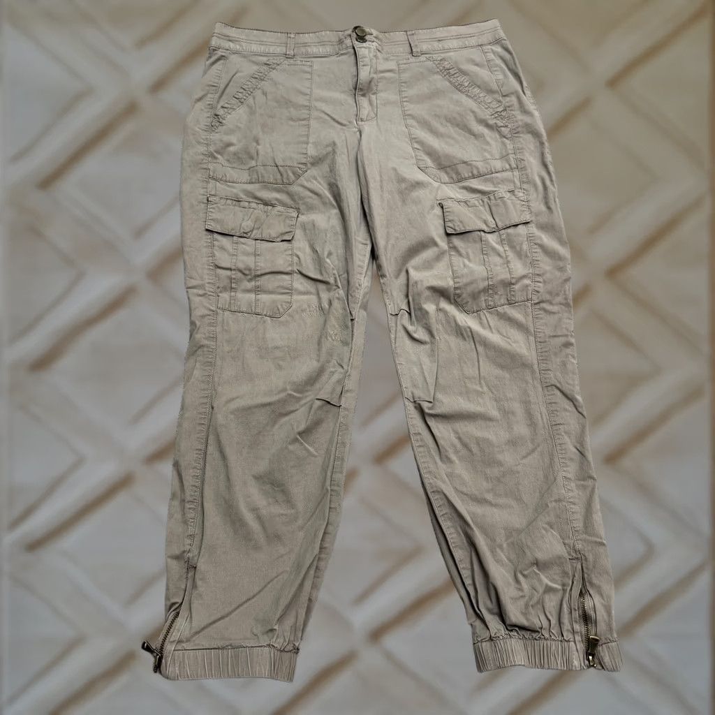 Vintage Democracy Cargo Pants Womens 16 Brown Ankle Zip Casual Jogger Size 38" / US 16 / IT 52 - 1 Thumbnail