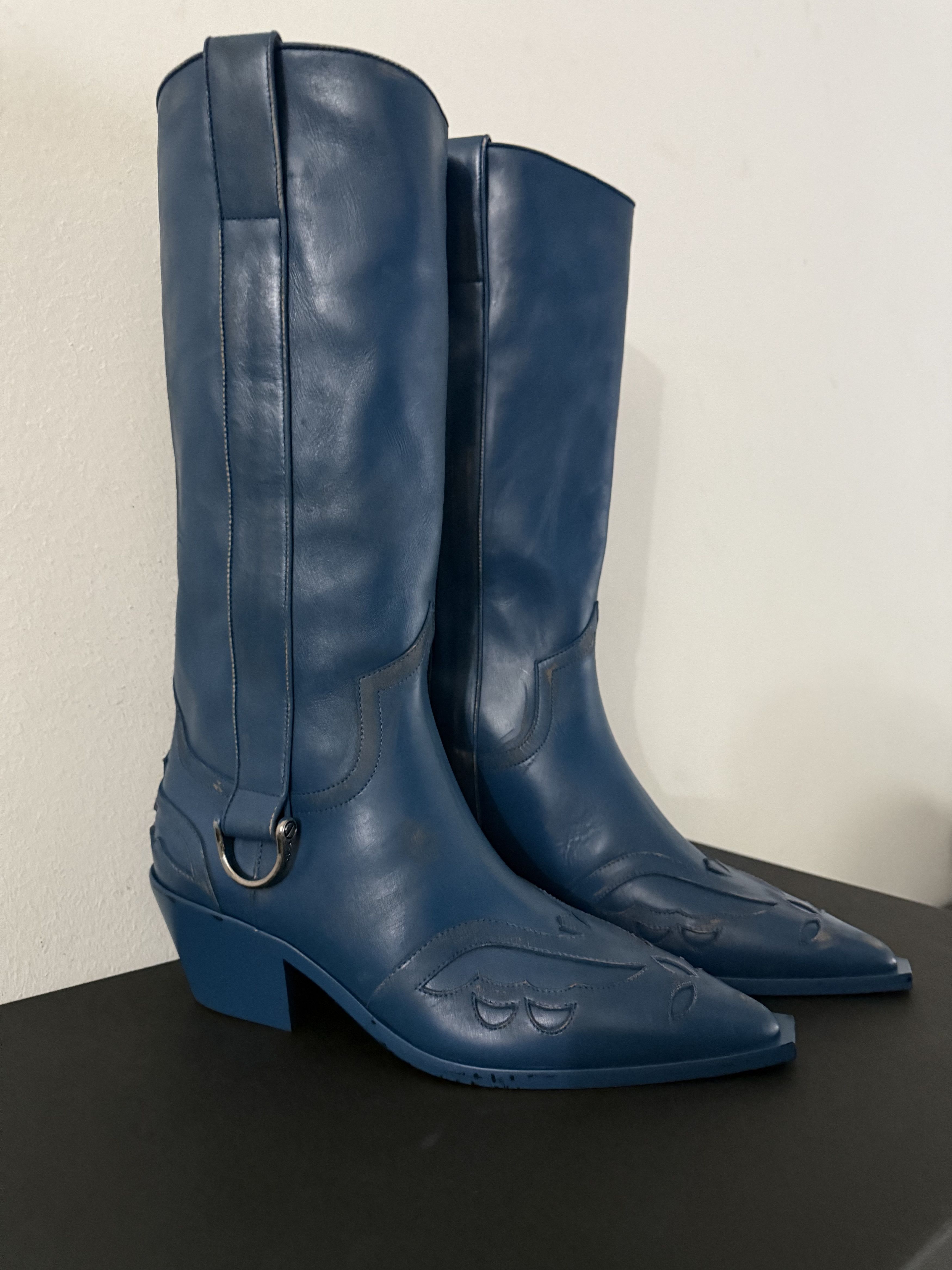 Enfants Riches Deprimes Distressed Leather Cowboy Boots Size US 9 / EU 42 - 1 Thumbnail