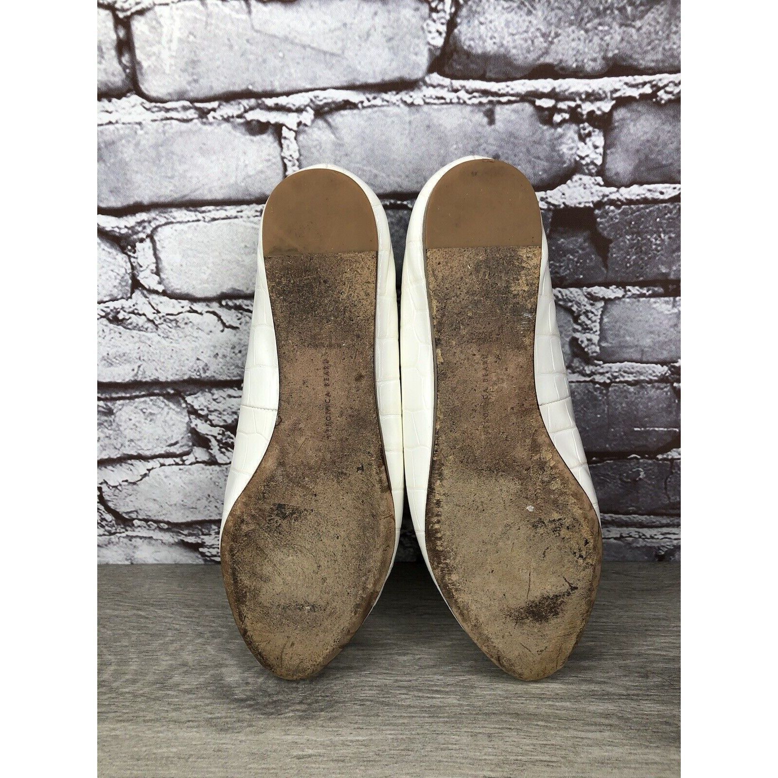 Veronica Beard Veronica Beard Griffin White Leather Croc Embossed Loafer Fl Size US 9.5 / IT 39.5 - 21 Thumbnail